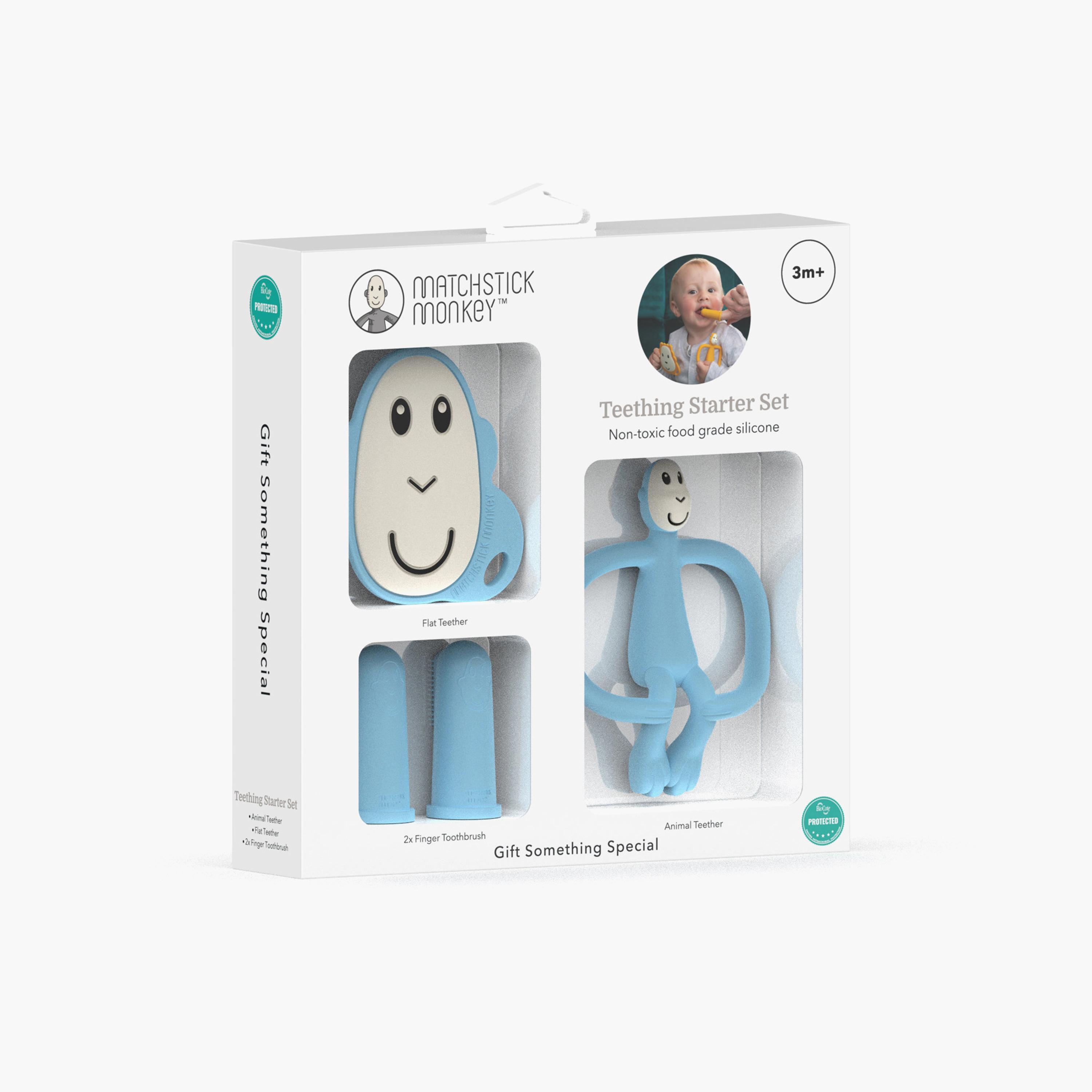 طقم "تيثينج ستارتر" المبتدئ للعضاضات من ماتش ستيك مونكي-baby-feeding-teethers-image-2