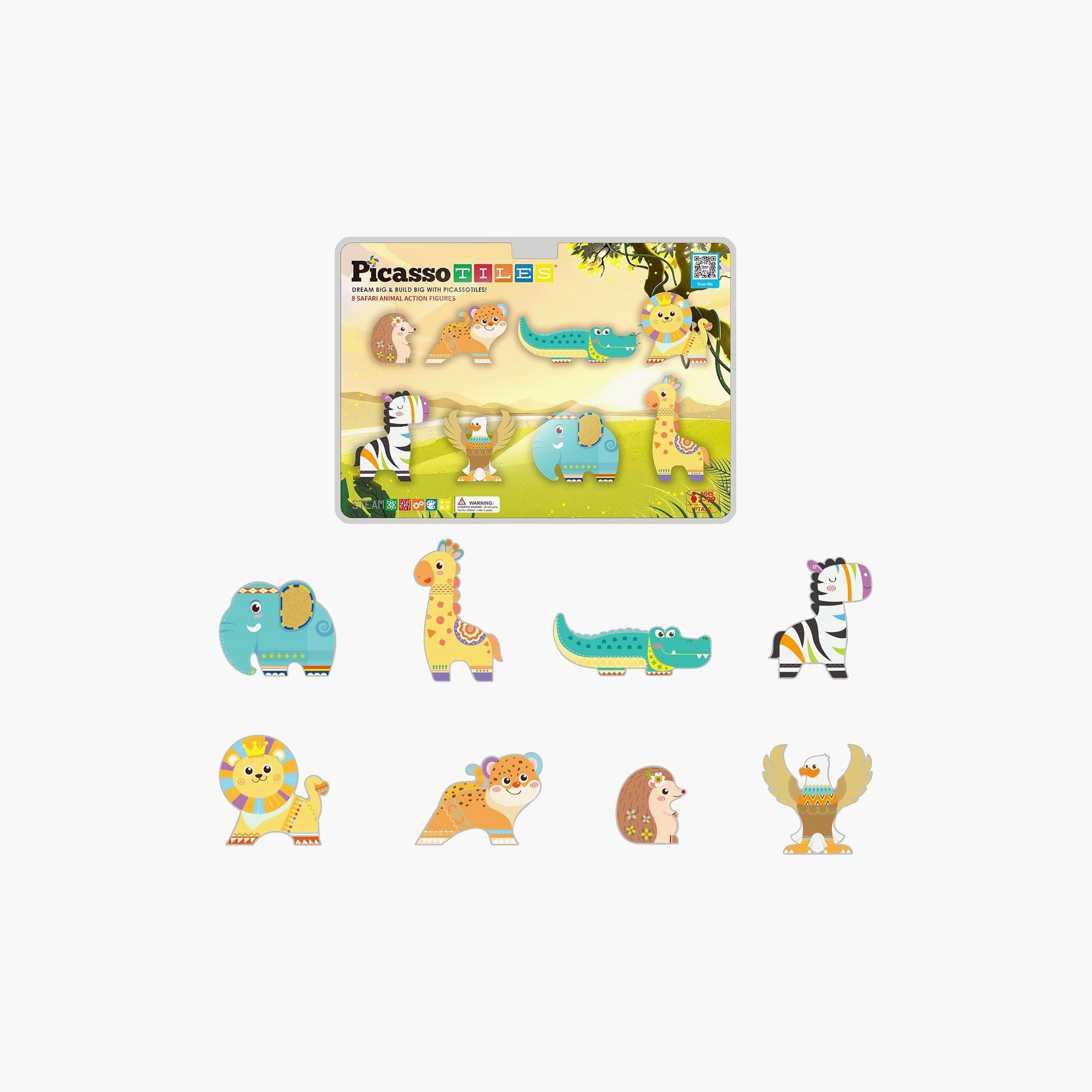 Picasso Tiles 8-Piece Magnetic Blocks Safari Animalas Set-toys-buildingblocks-magnetictoys-image-2