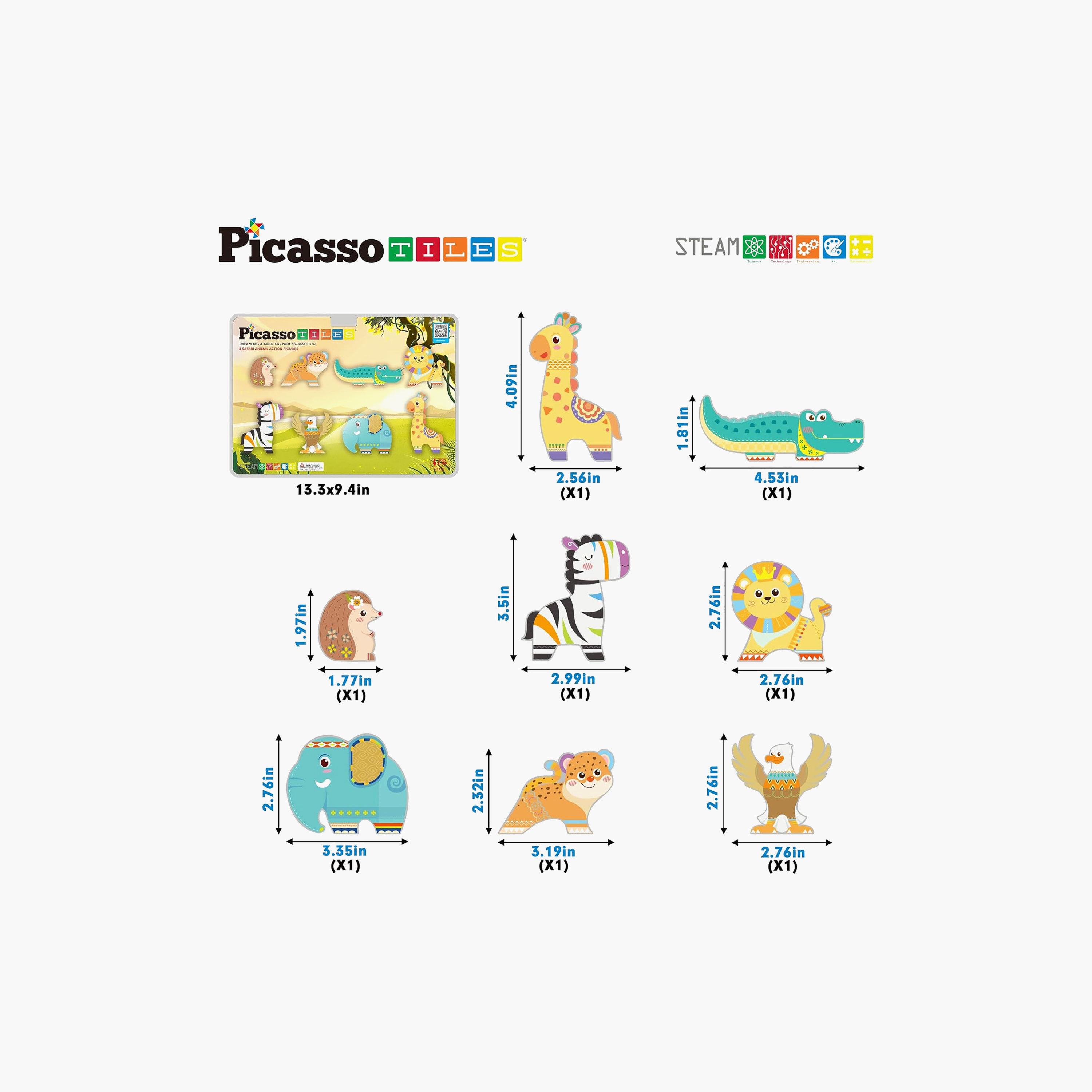 Picasso Tiles 8-Piece Magnetic Blocks Safari Animalas Set-toys-buildingblocks-magnetictoys-image-3