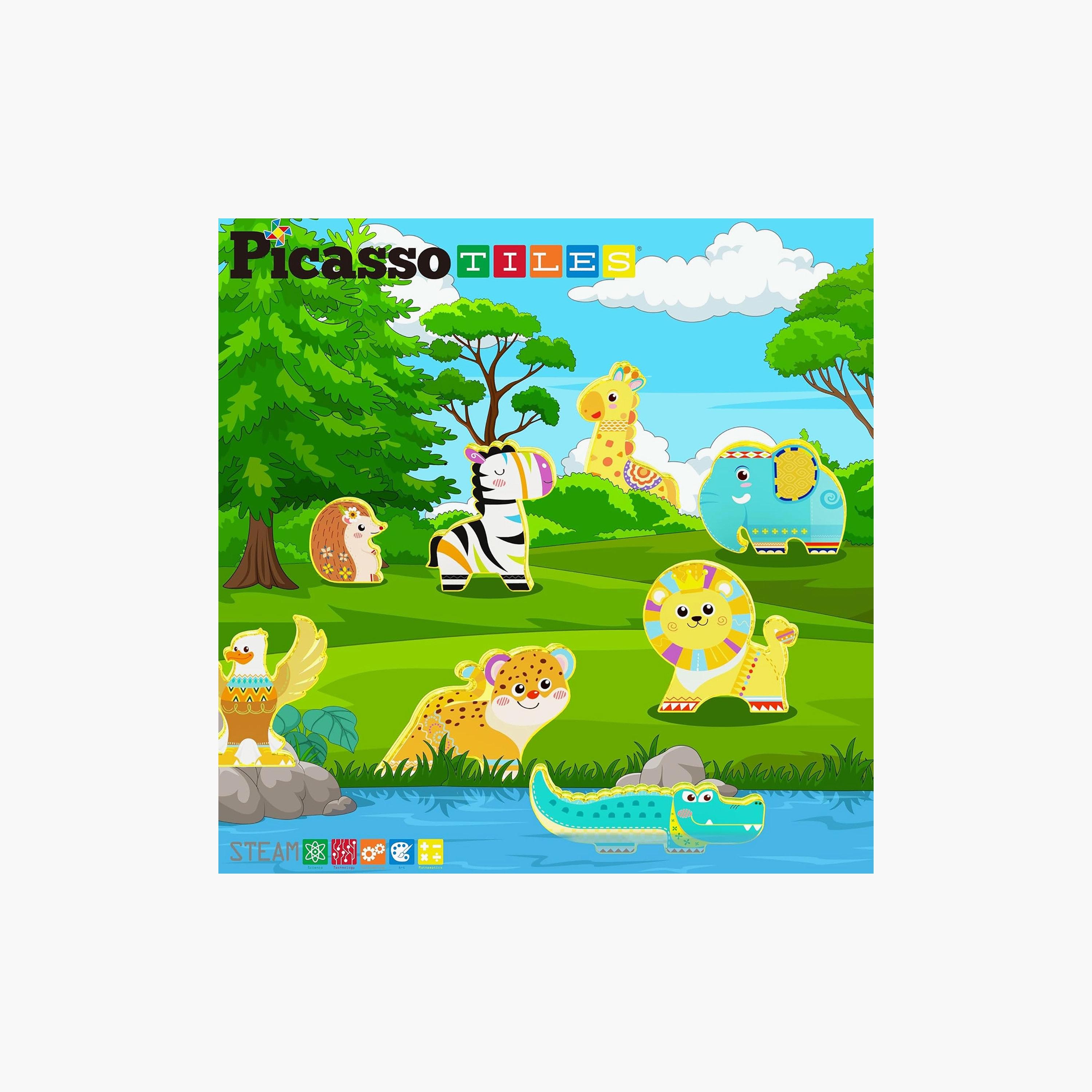 Picasso Tiles 8-Piece Magnetic Blocks Safari Animalas Set-toys-buildingblocks-magnetictoys-image-4