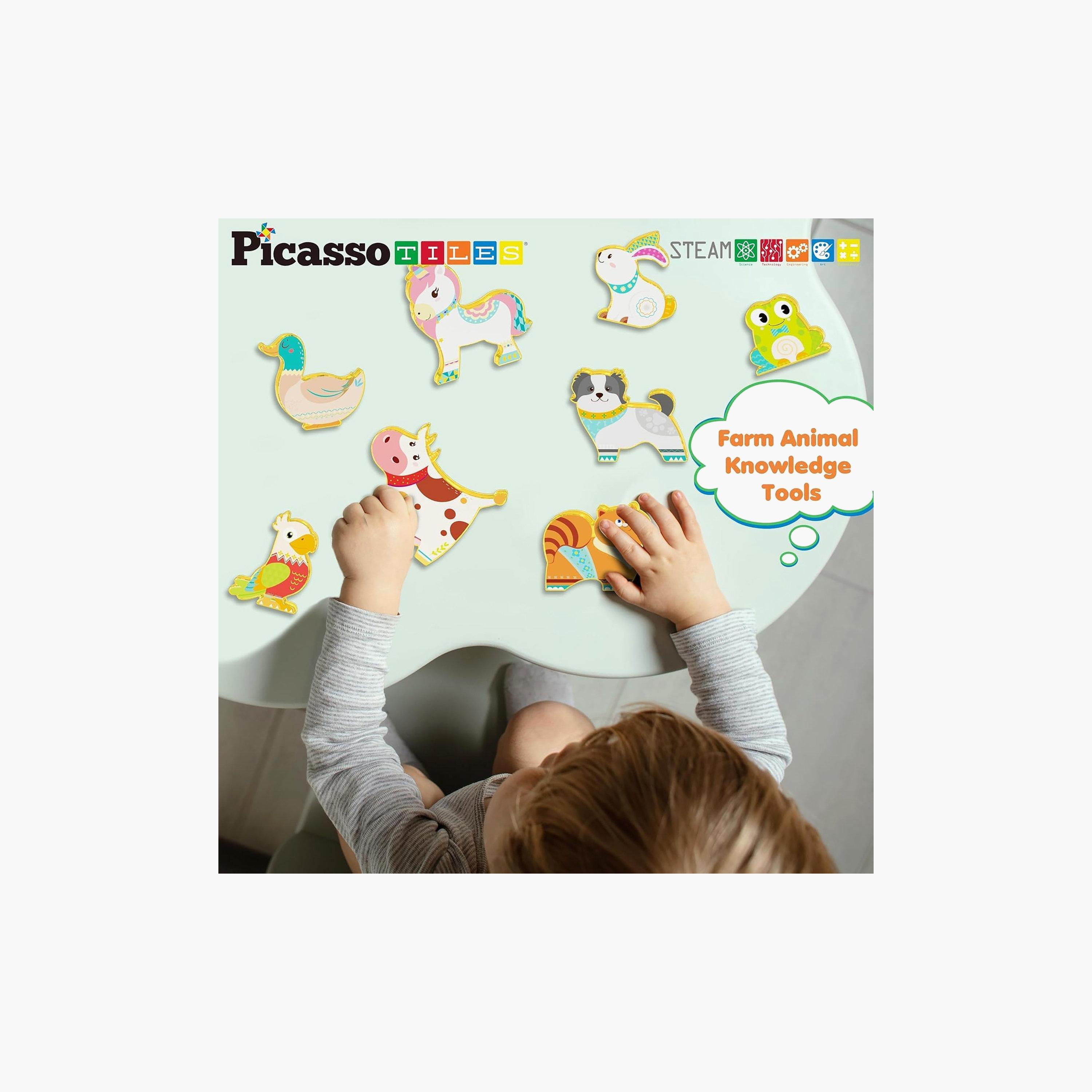 Picasso Tiles 8-Piece Magnetic Block Farm Animals Set-toys-buildingblocks-magnetictoys-image-8