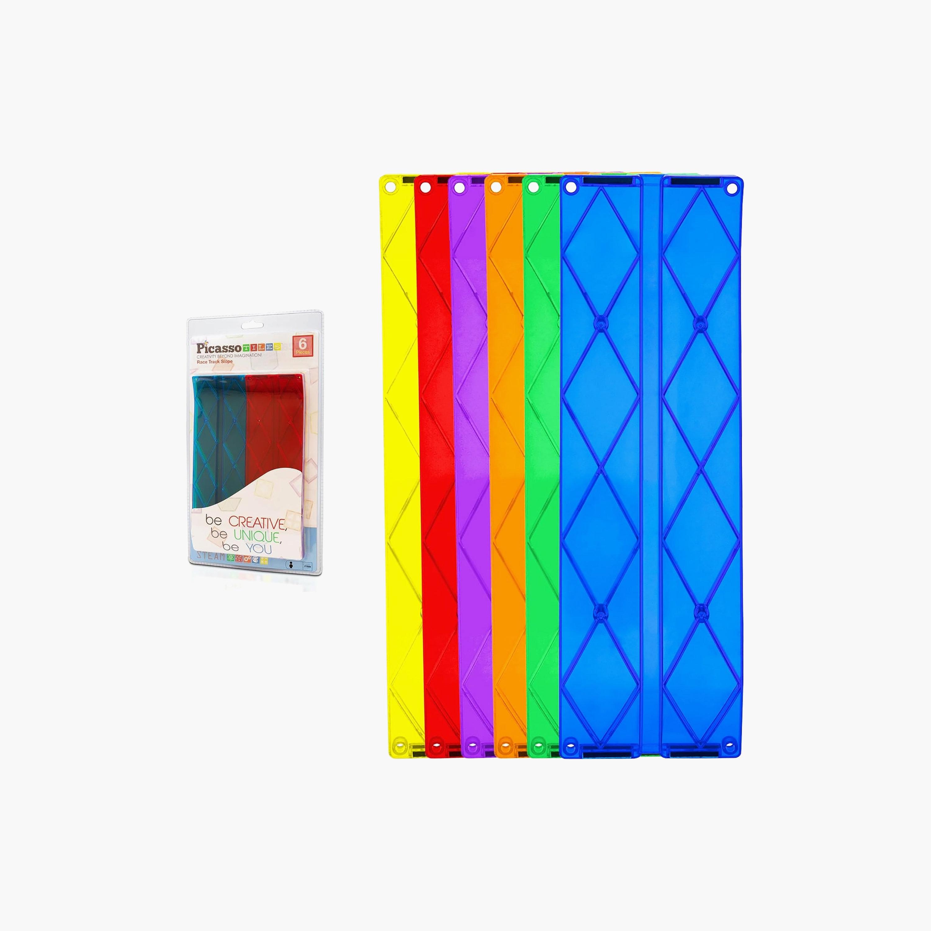 Picasso Tiles 6-Piece Magnetic Race Treack Slope-toys-buildingblocks-magnetictoys-image-1