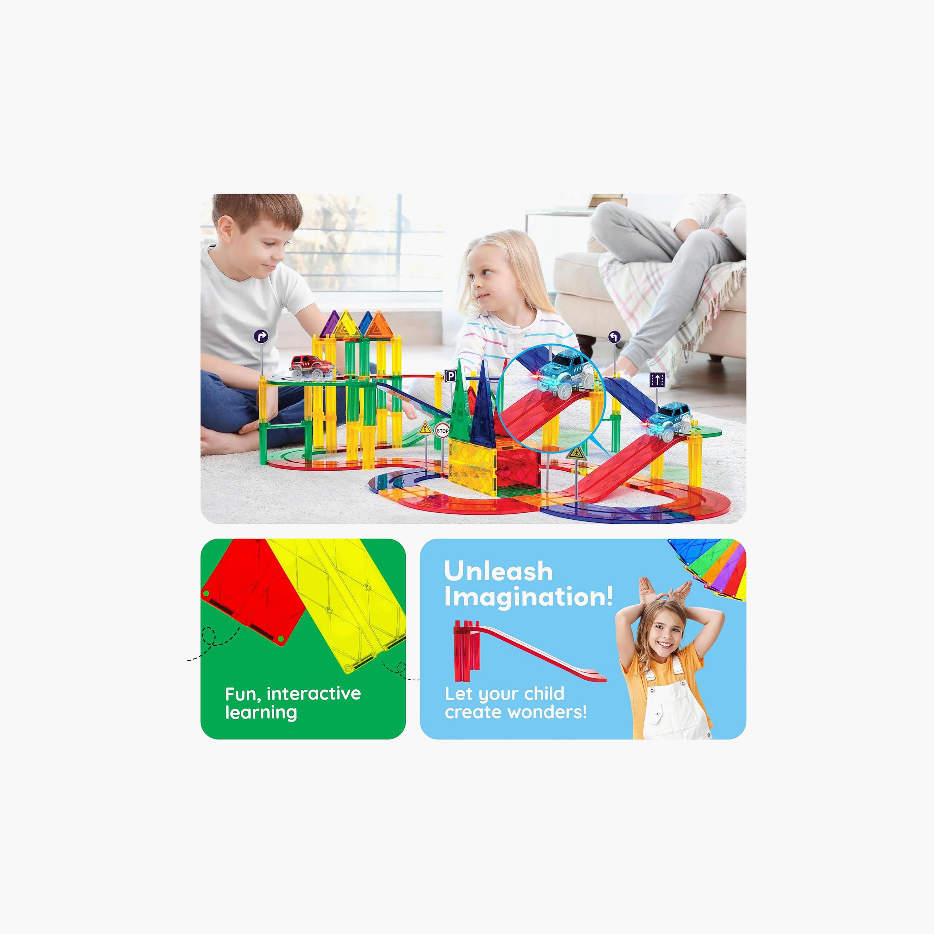 Picasso Tiles 6-Piece Magnetic Race Treack Slope-toys-buildingblocks-magnetictoys-image-5