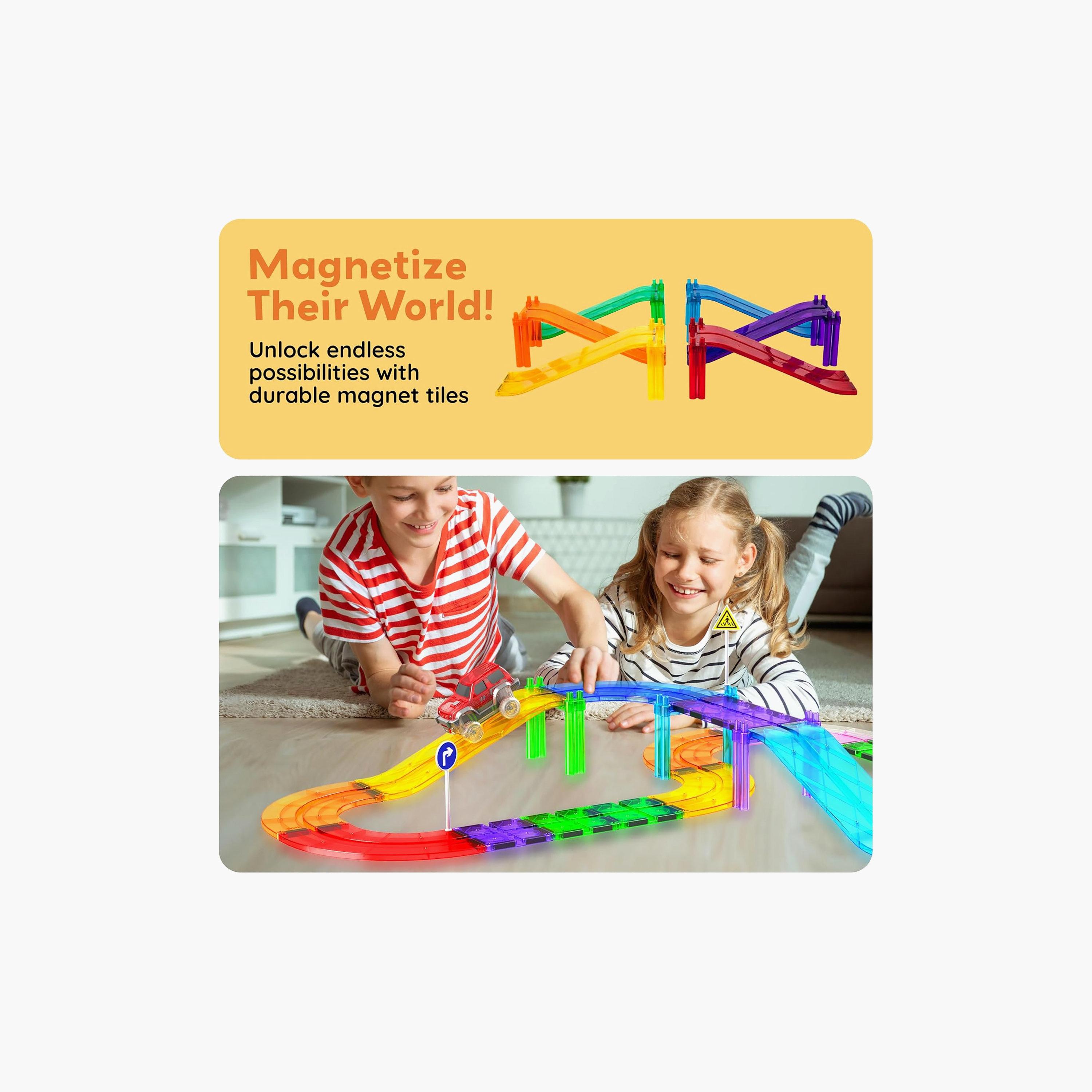 Picasso Tiles 6-Piece Magnetic Race Treack Slope-toys-buildingblocks-magnetictoys-image-7