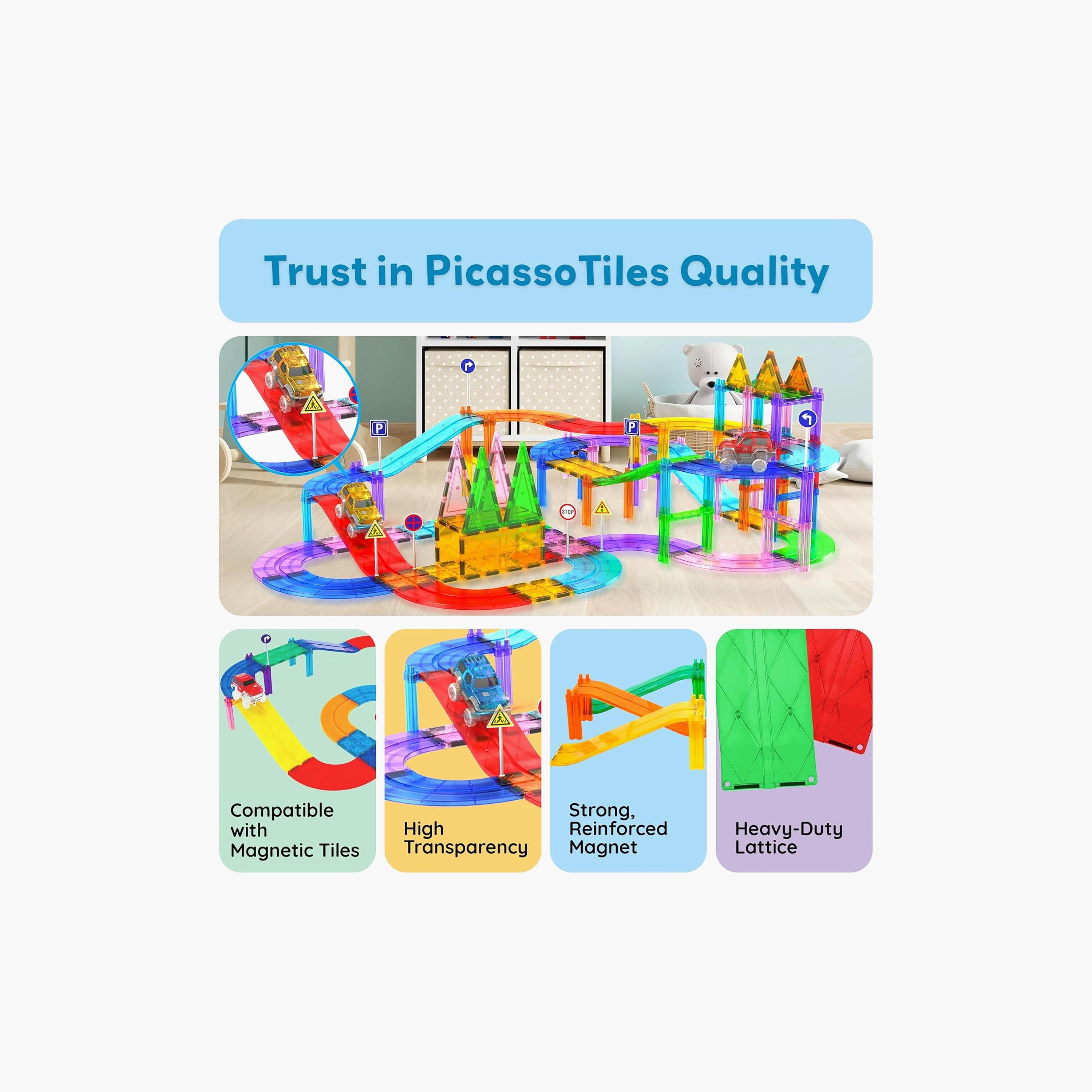 Picasso Tiles 6-Piece Magnetic Race Treack Slope-toys-buildingblocks-magnetictoys-image-8