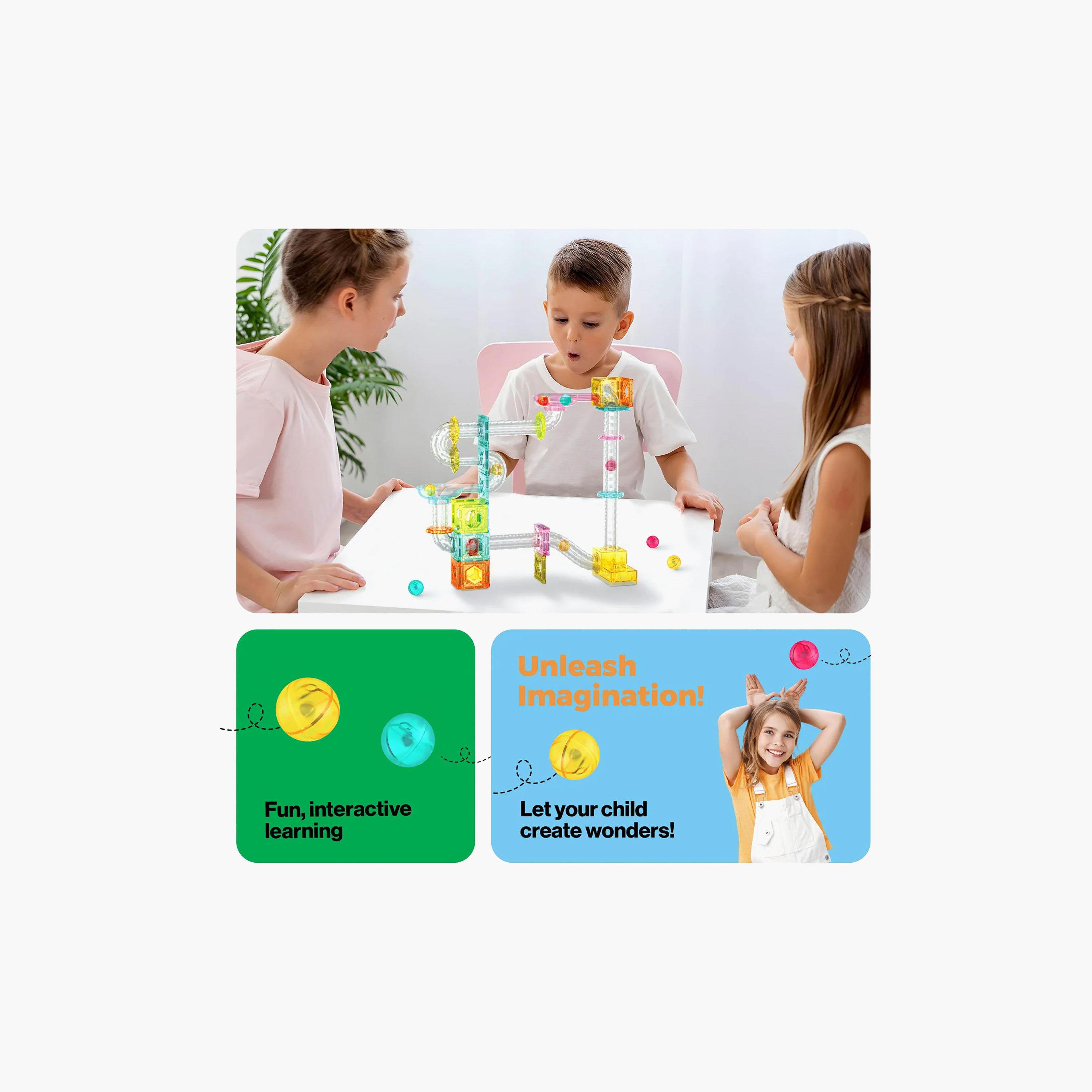 Picasso Tiles Magnetic 80-Piece Marble Run Launcher-toys-buildingblocks-magnetictoys-image-5