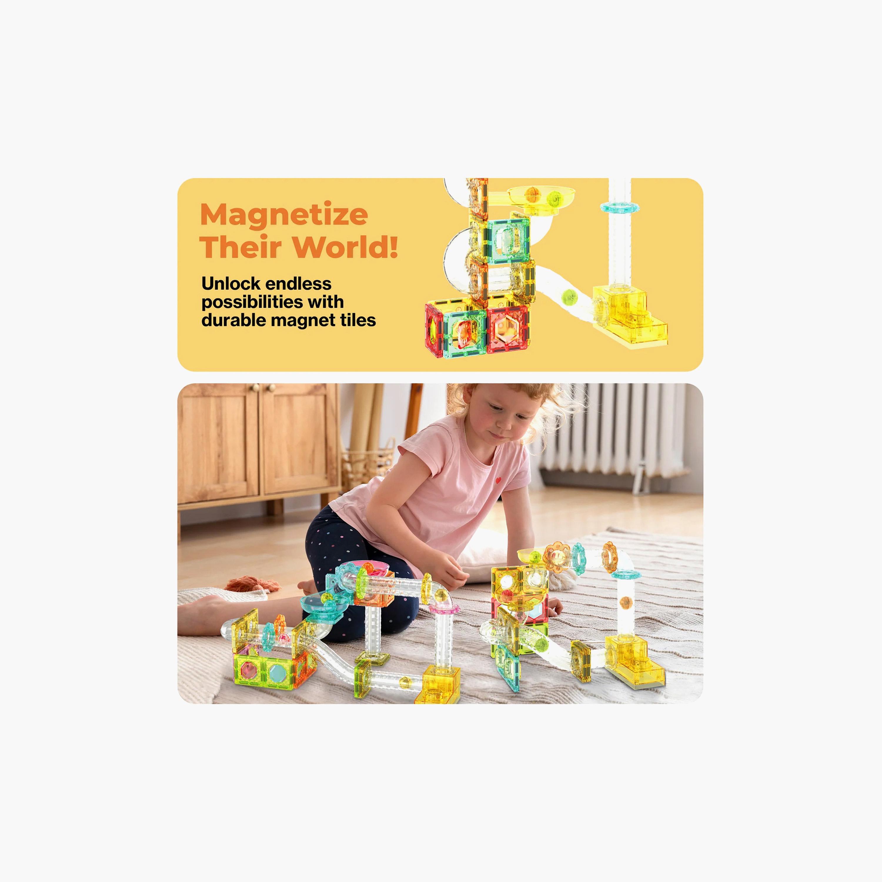 Picasso Tiles Magnetic 80-Piece Marble Run Launcher-toys-buildingblocks-magnetictoys-image-6