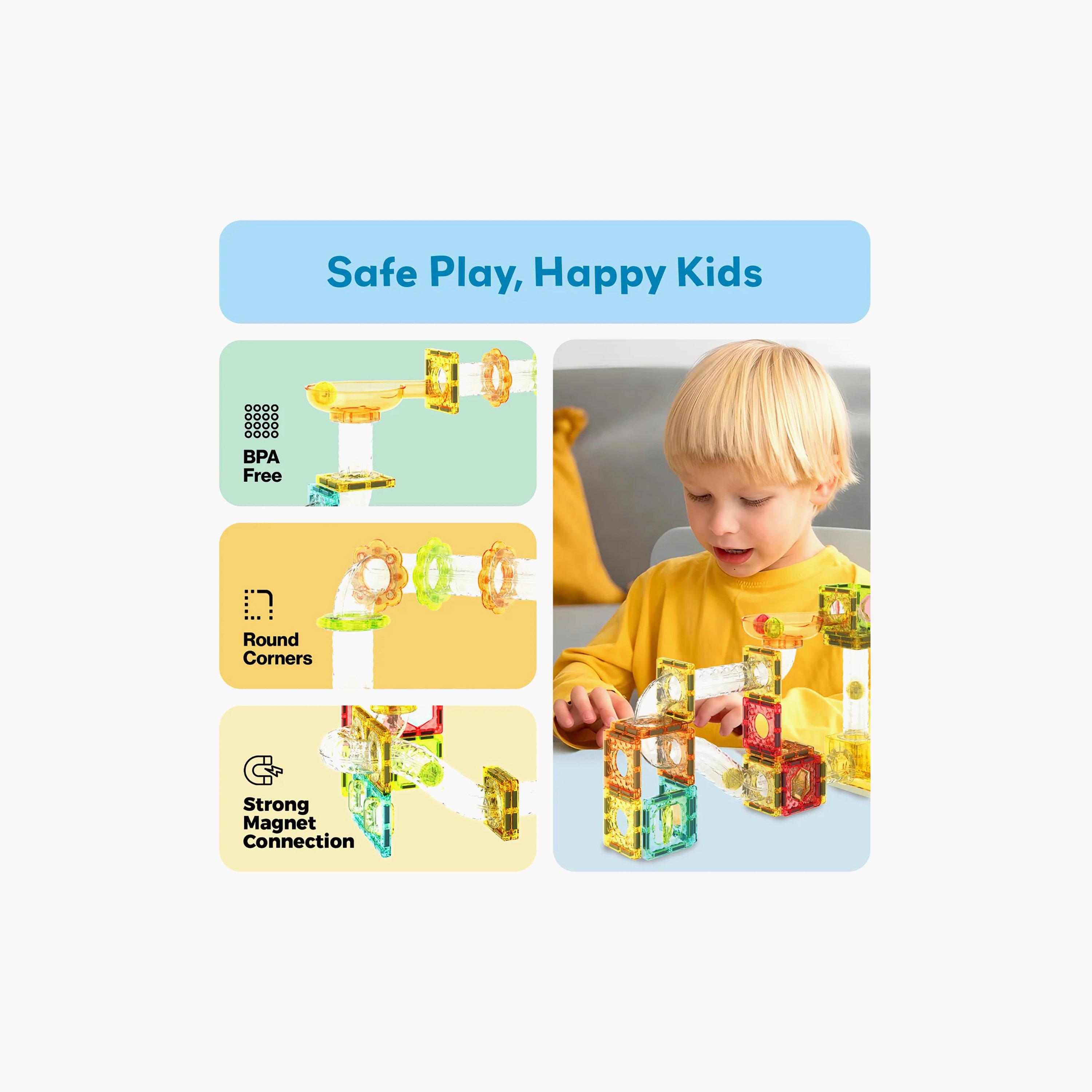 Picasso Tiles Magnetic 80-Piece Marble Run Launcher-toys-buildingblocks-magnetictoys-image-7