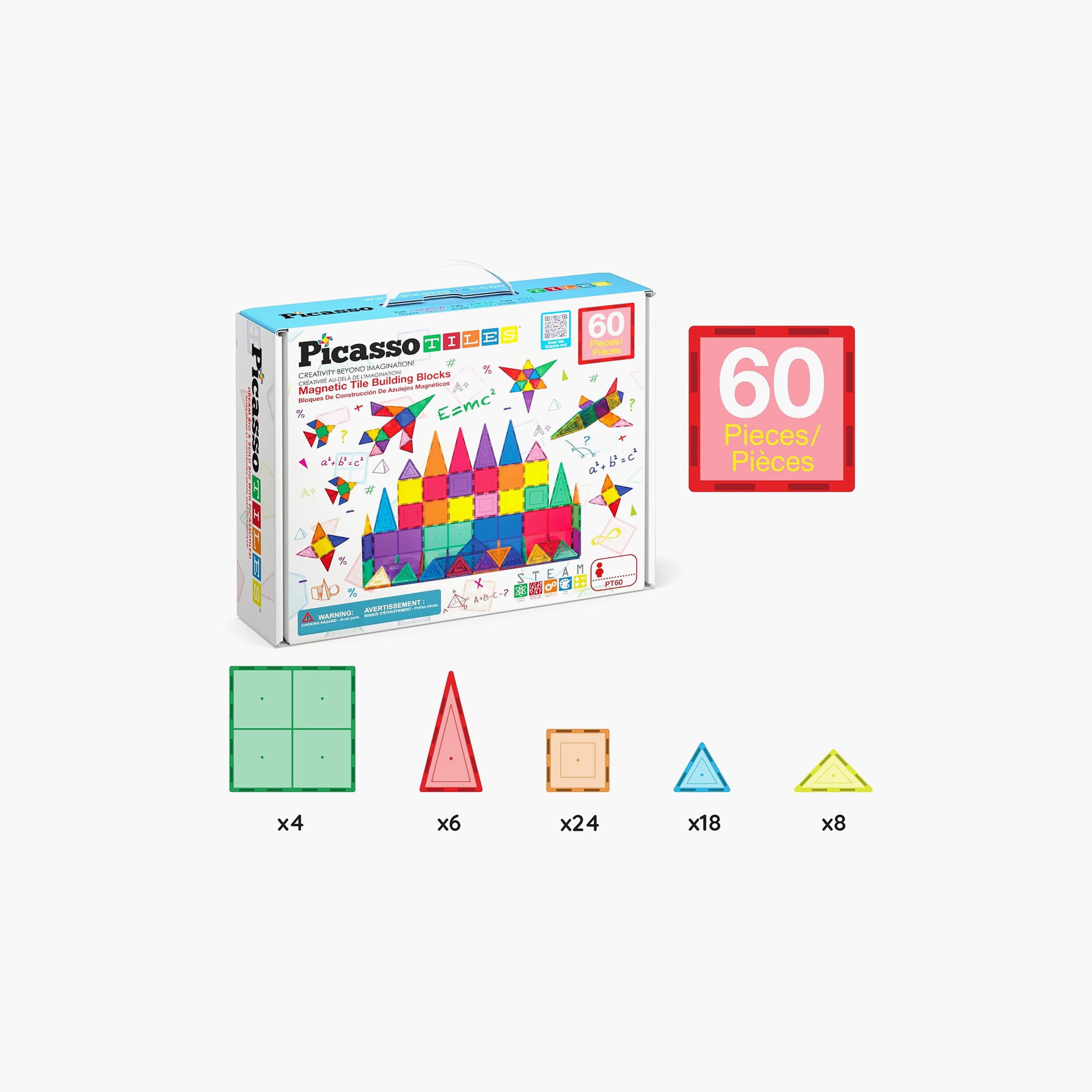 Picasso Tiles Magnetic 60-Piece Building Blocks Set-toys-buildingblocks-magnetictoys-image-2