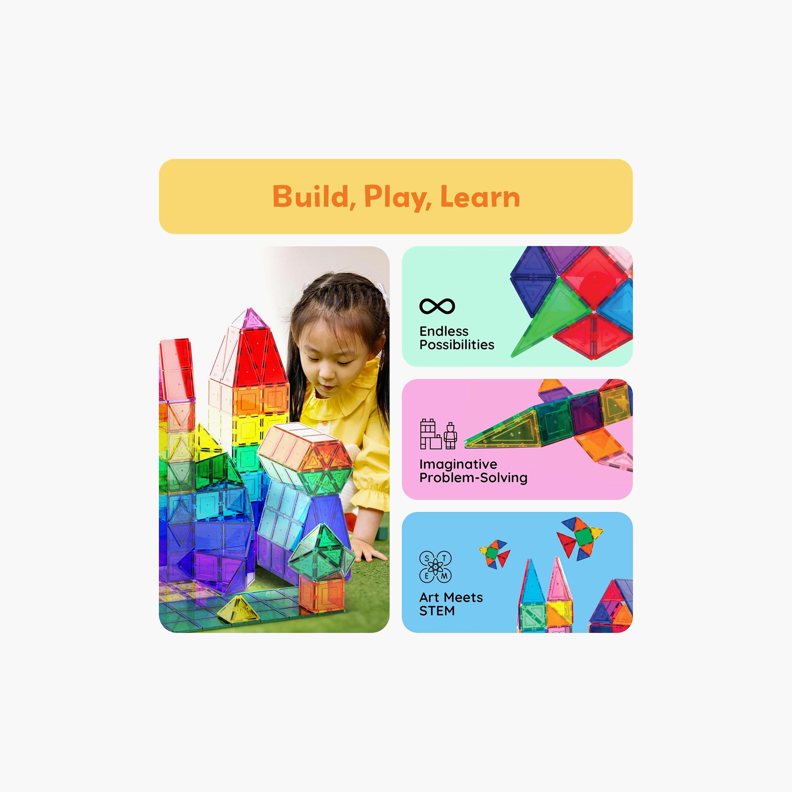 Picasso Tiles Magnetic 60-Piece Building Blocks Set-toys-buildingblocks-magnetictoys-image-4