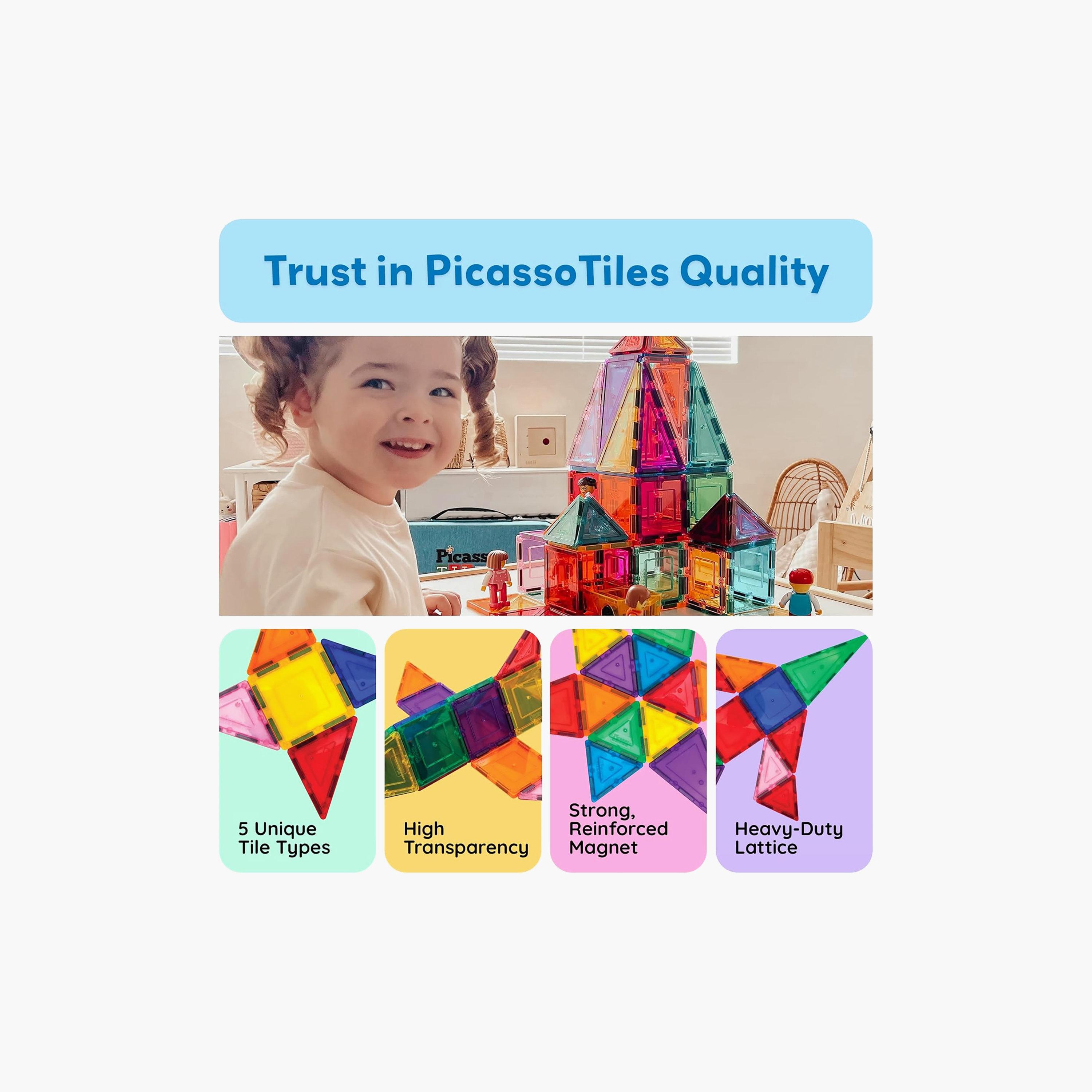 Picasso Tiles Magnetic 60-Piece Building Blocks Set-toys-buildingblocks-magnetictoys-image-8
