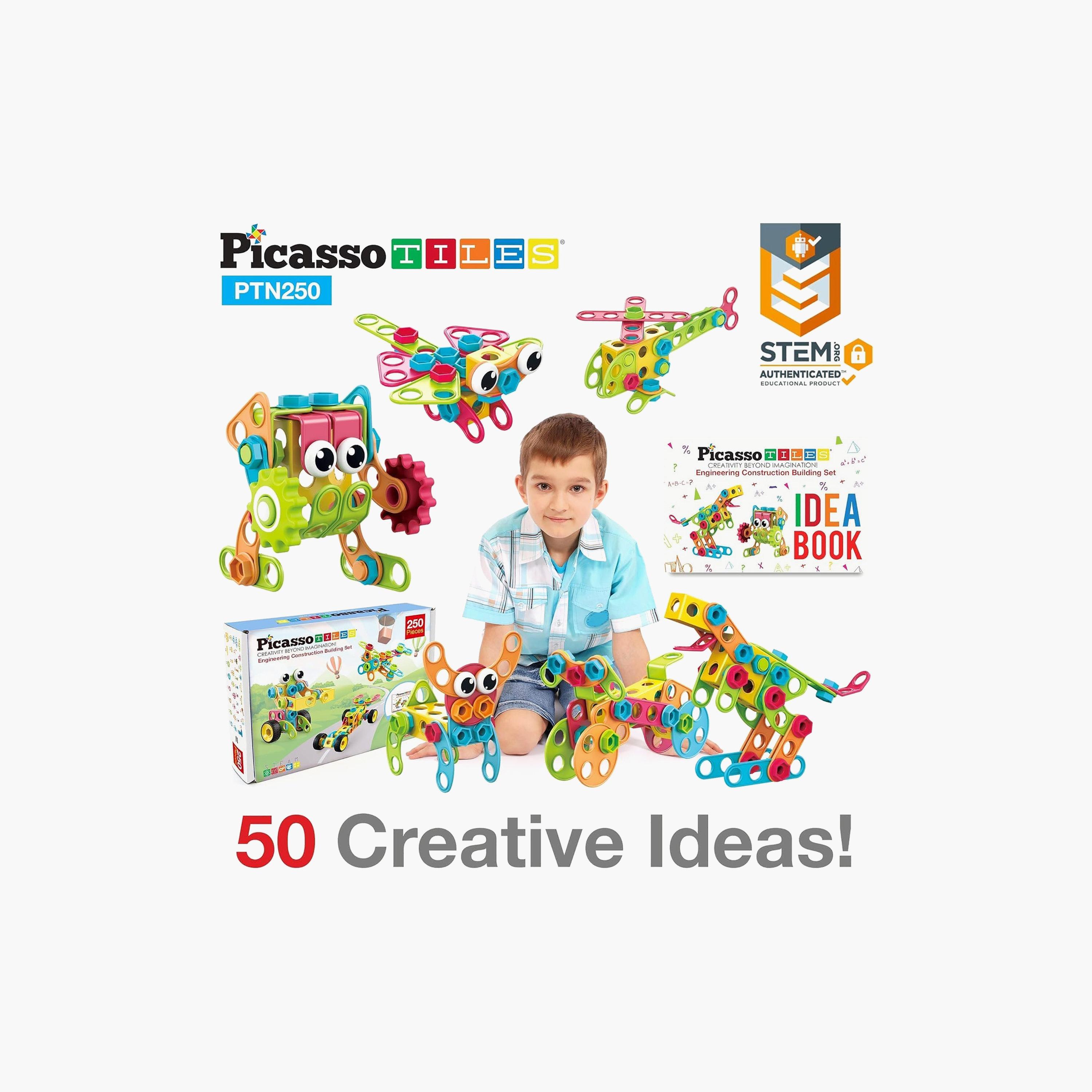 Picasso Tiles Magnetic 250-Piece Engineering Construction Building Set-toys-buildingblocks-magnetictoys-image-10