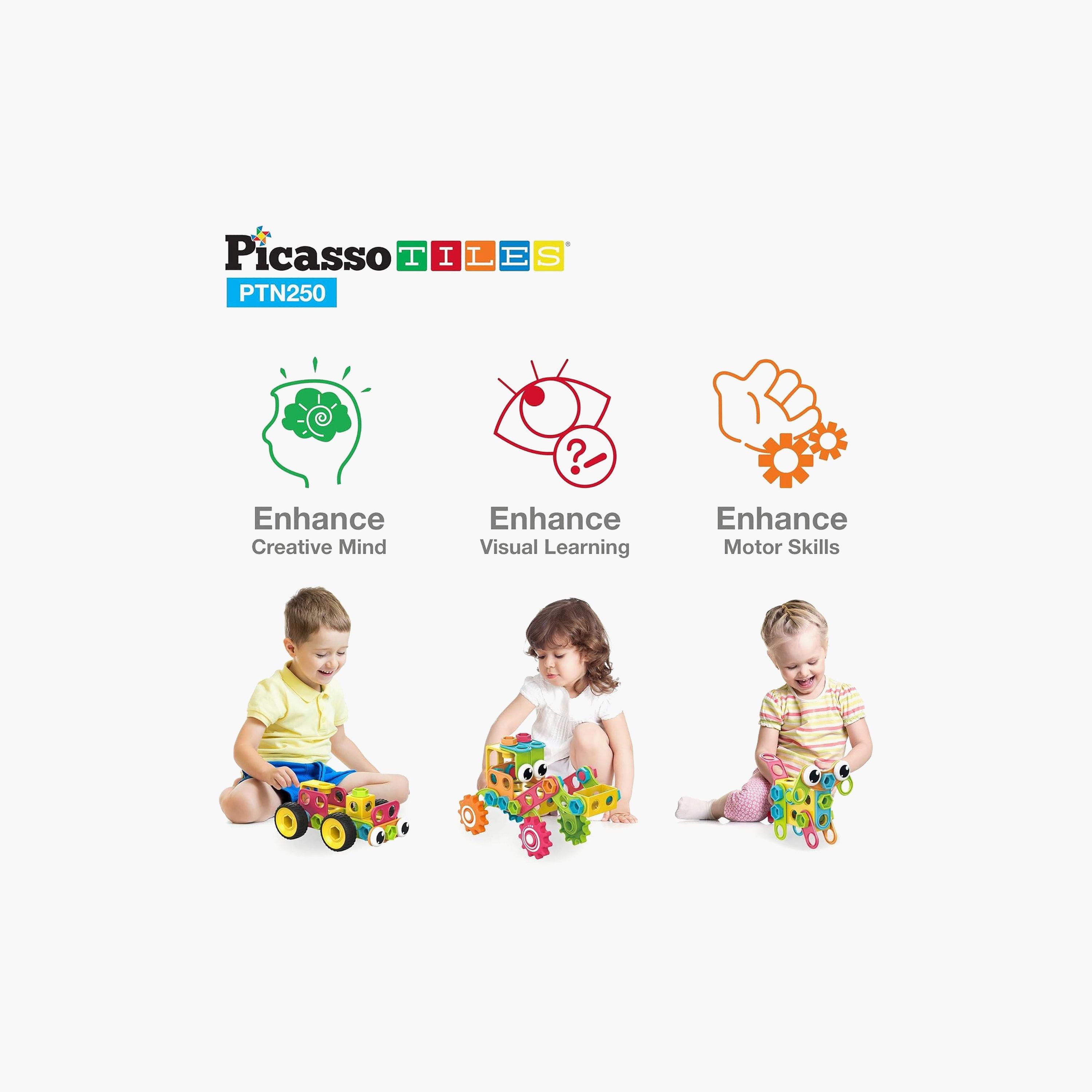 Picasso Tiles Magnetic 250-Piece Engineering Construction Building Set-toys-buildingblocks-magnetictoys-image-5