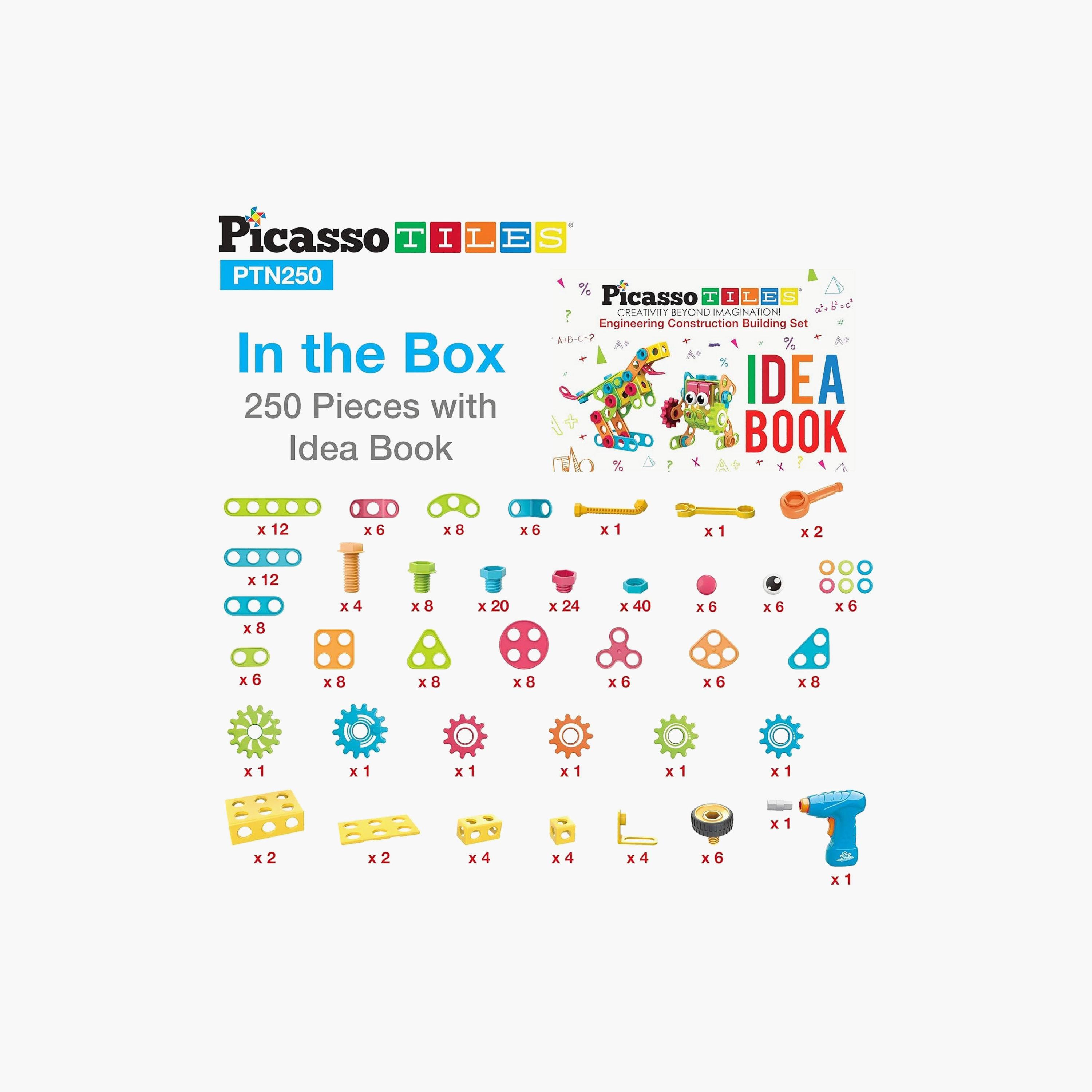 Picasso Tiles Magnetic 250-Piece Engineering Construction Building Set-toys-buildingblocks-magnetictoys-image-7