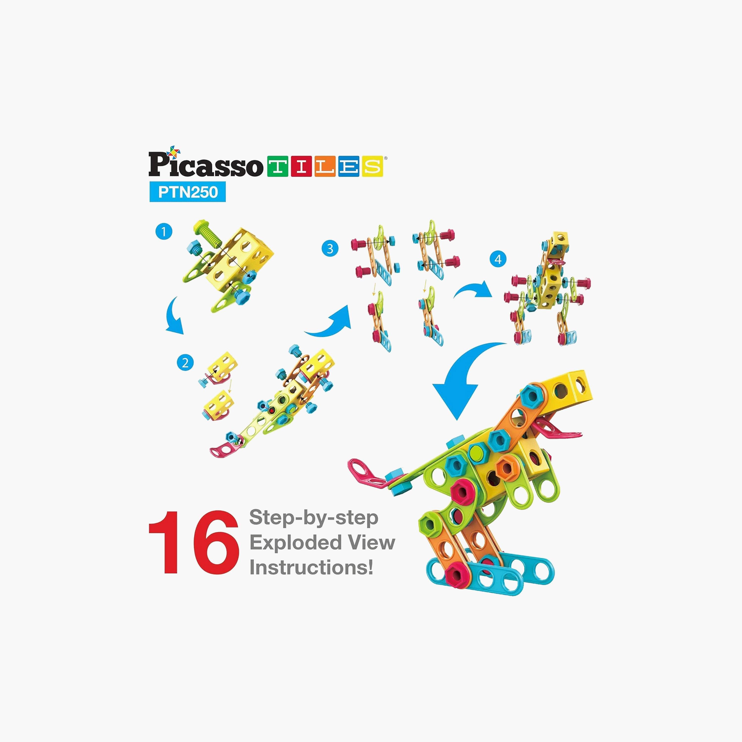 Picasso Tiles Magnetic 250-Piece Engineering Construction Building Set-toys-buildingblocks-magnetictoys-image-8