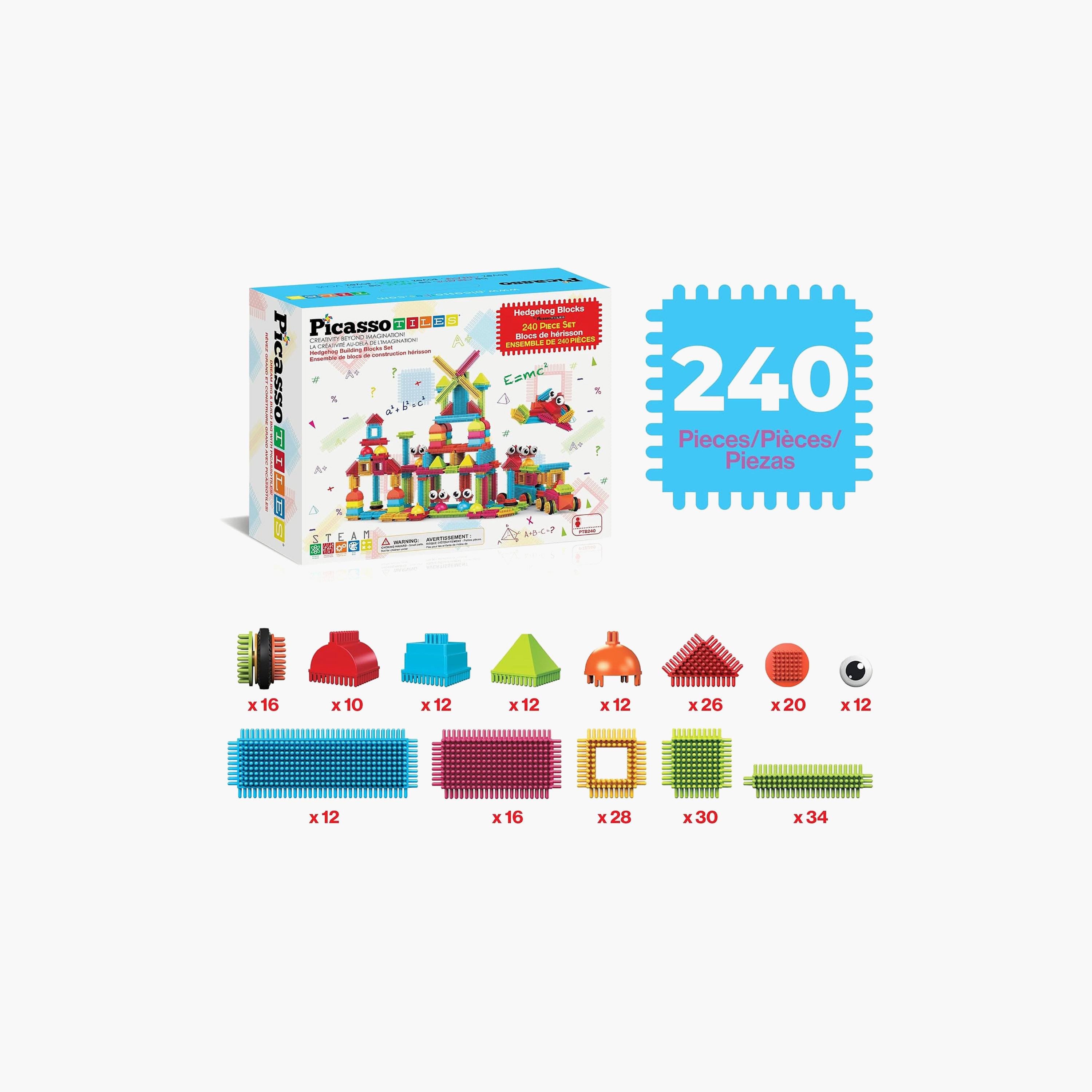 Picasso Tiles Magnetic 240-Piece Hedgehog Blocks Set-toys-buildingblocks-magnetictoys-image-3