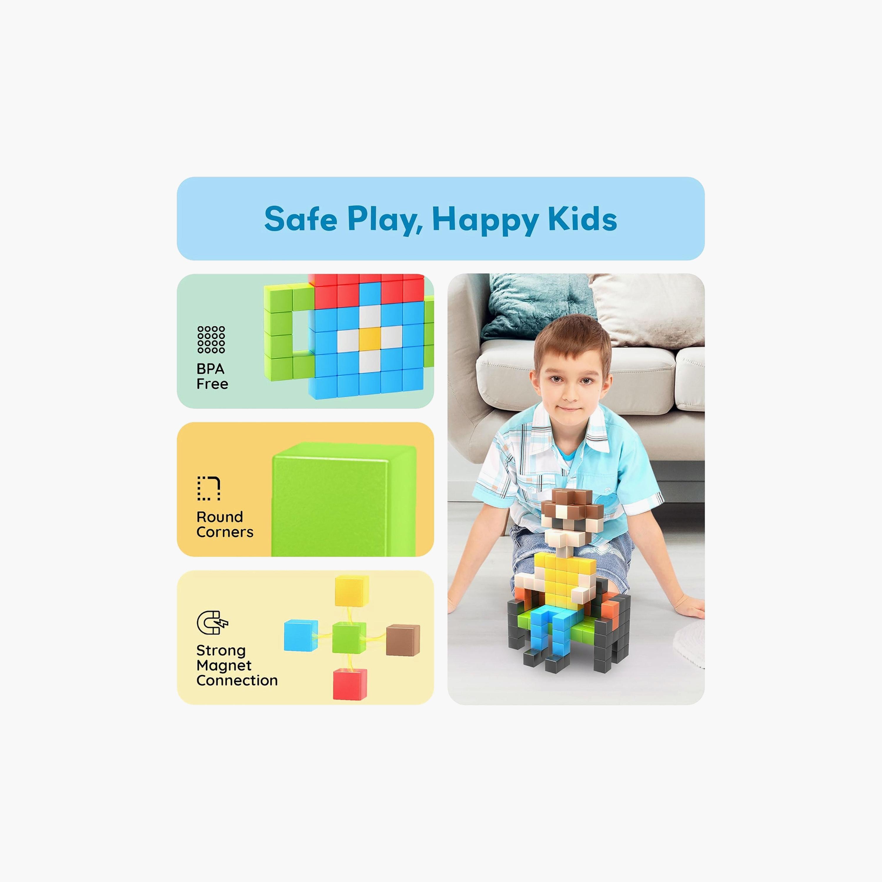 Picasso Tiles Magnetic 108-Piece Cube Puzzle Set-toys-buildingblocks-magnetictoys-image-5