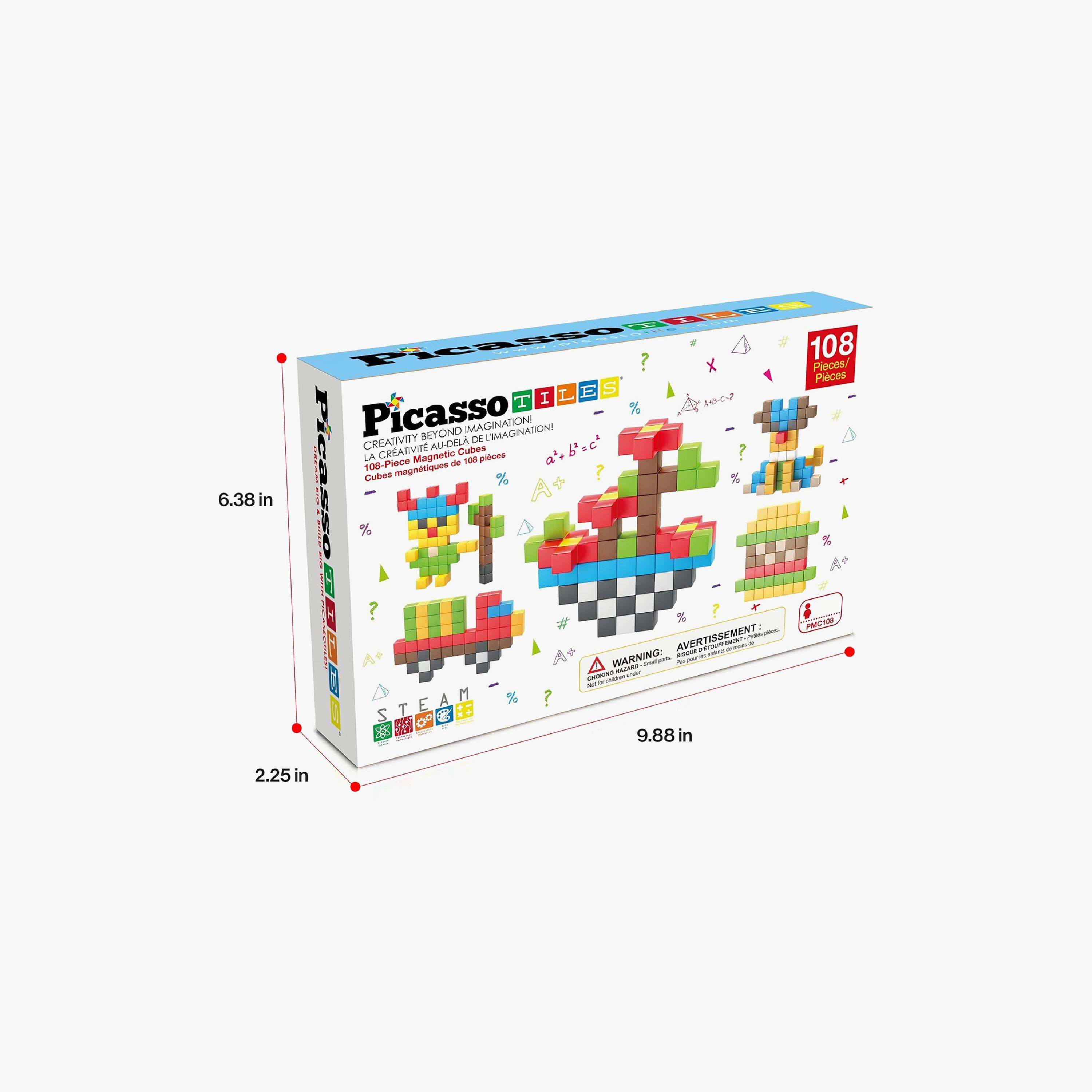Picasso Tiles Magnetic 108-Piece Cube Puzzle Set-toys-buildingblocks-magnetictoys-image-8