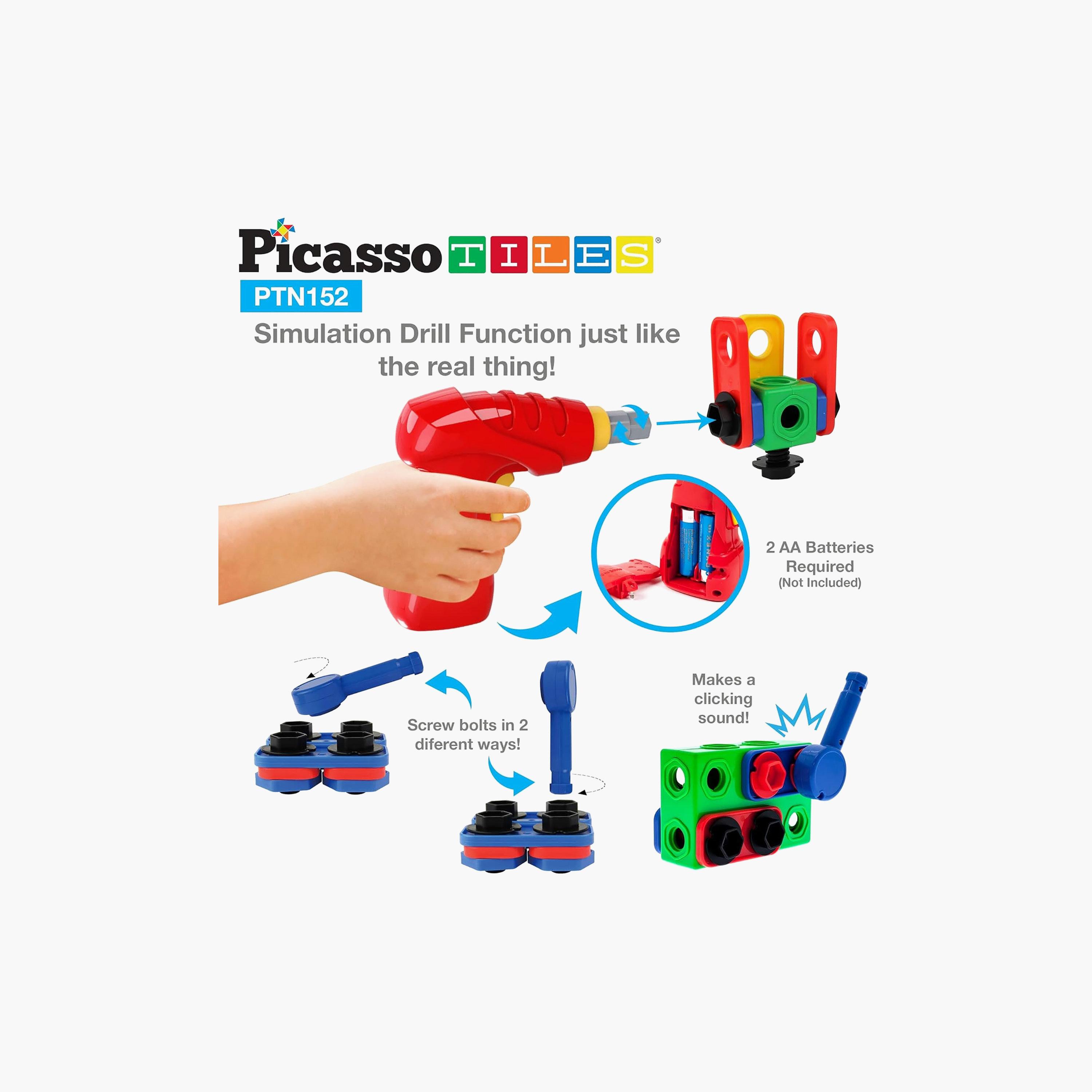 Picasso Tiles Magnetic 152-Piece Engineering Construction Building Set-toys-buildingblocks-magnetictoys-image-3