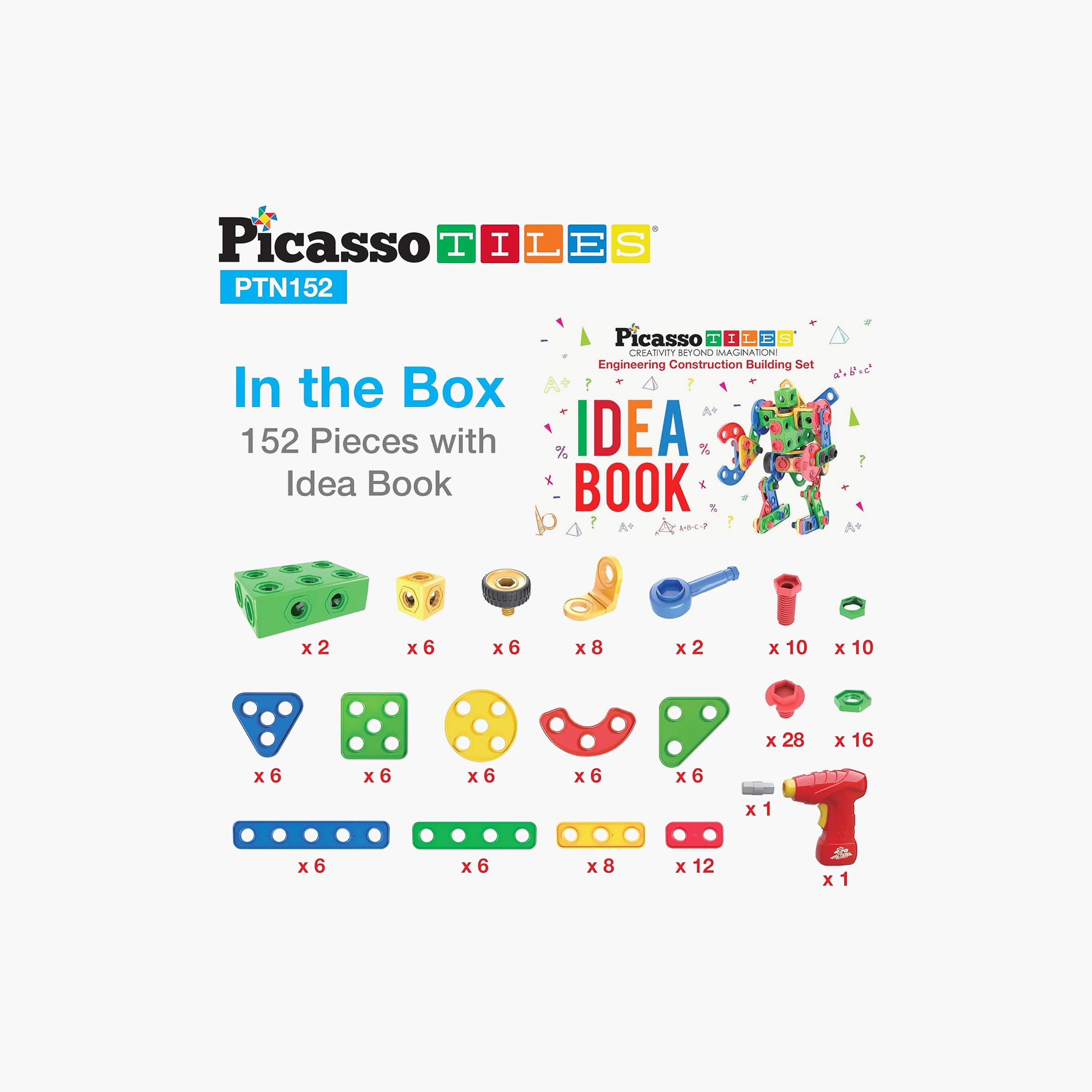 Picasso Tiles Magnetic 152-Piece Engineering Construction Building Set-toys-buildingblocks-magnetictoys-image-5