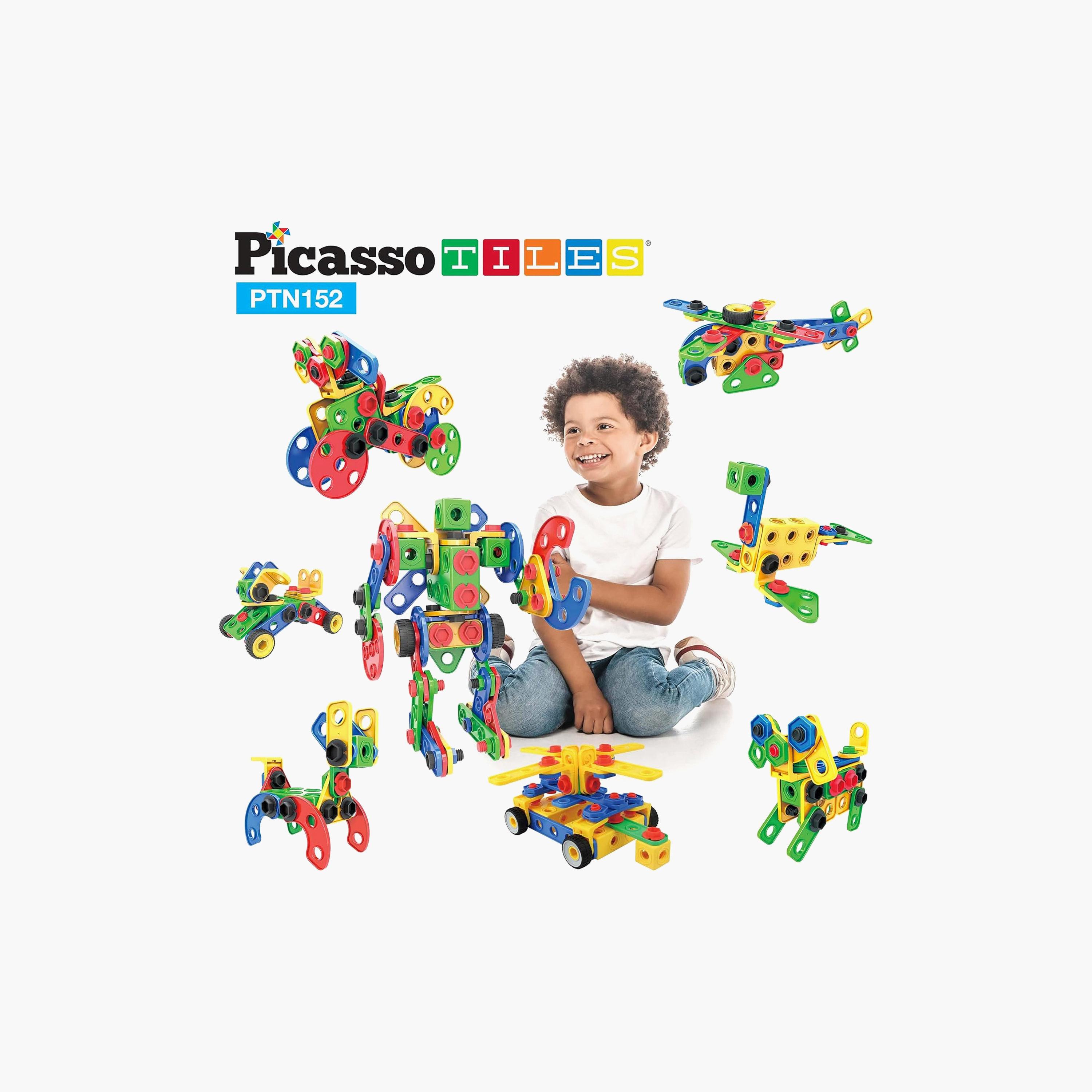 Picasso Tiles Magnetic 152-Piece Engineering Construction Building Set-toys-buildingblocks-magnetictoys-image-6