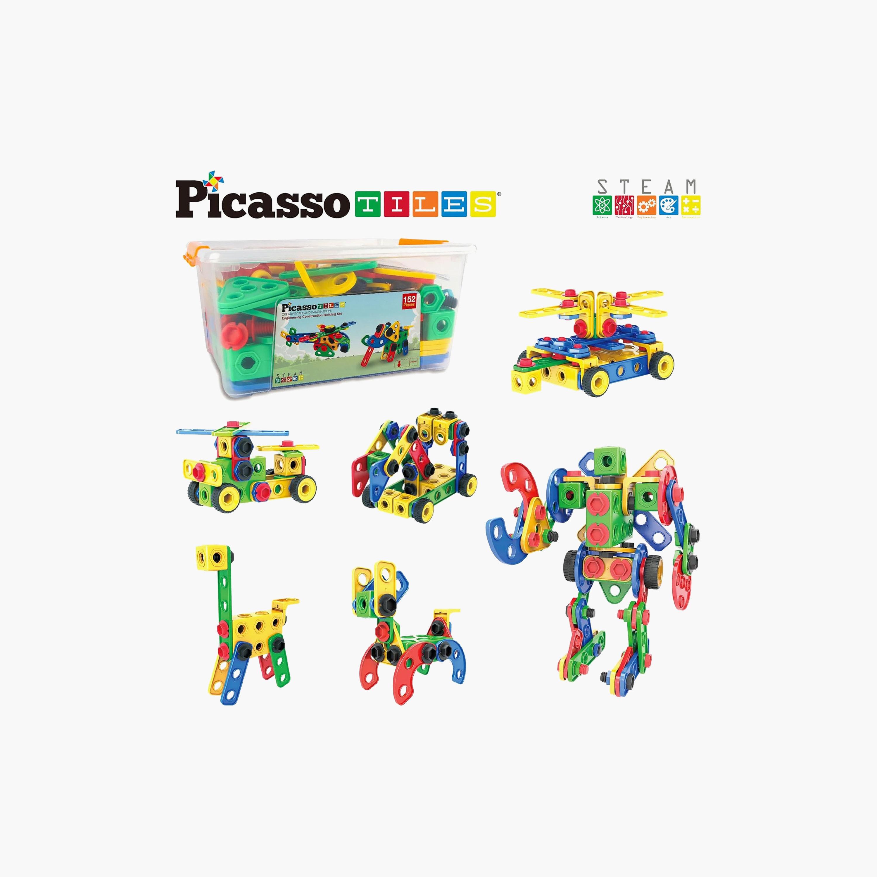 Picasso Tiles Magnetic 152-Piece Engineering Construction Building Set-toys-buildingblocks-magnetictoys-image-8