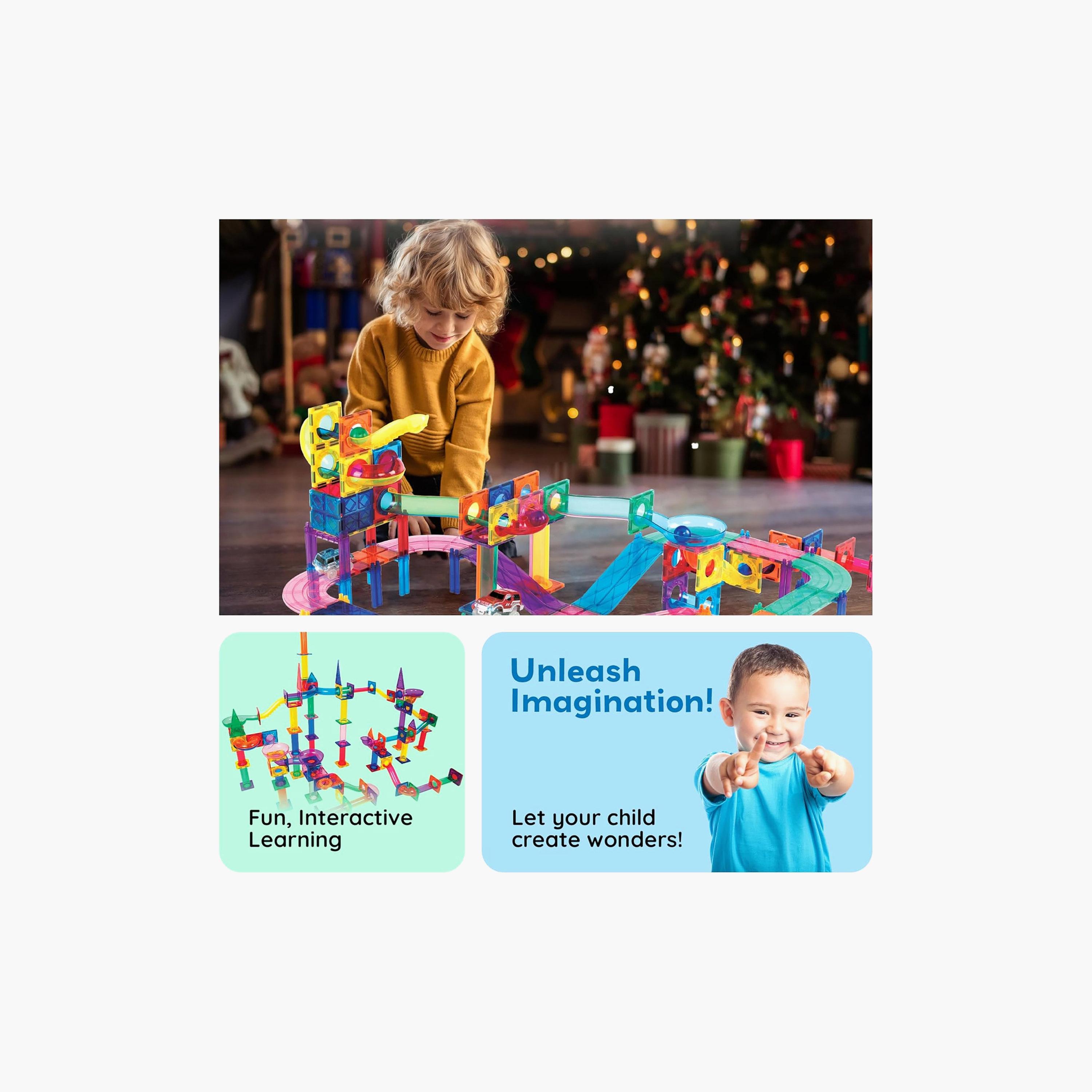 Picasso Tiles Magnetic 108-Piece 3-In-1 Marble Run Race Track Set-toys-buildingblocks-magnetictoys-image-3