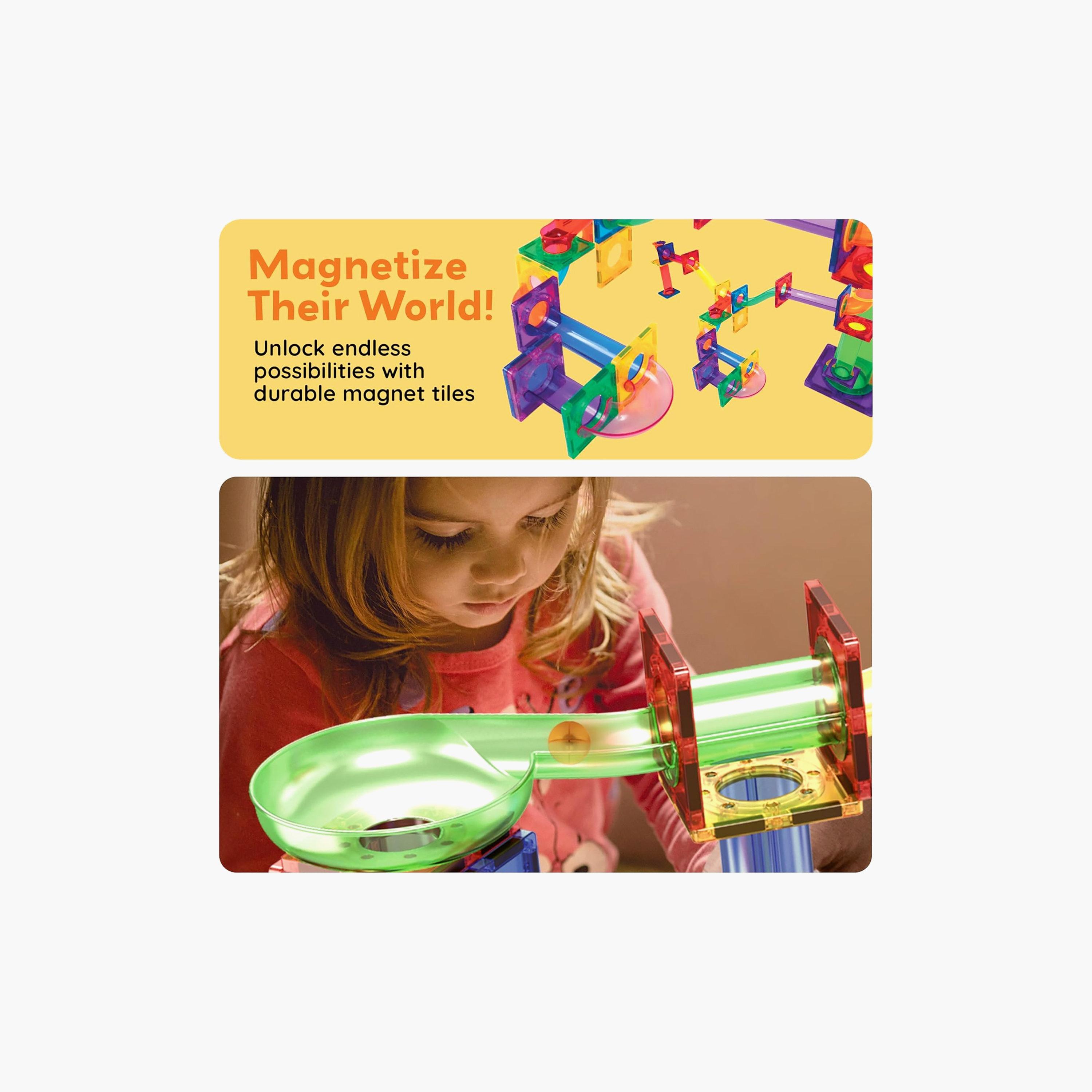 Picasso Tiles Magnetic 108-Piece 3-In-1 Marble Run Race Track Set-toys-buildingblocks-magnetictoys-image-5