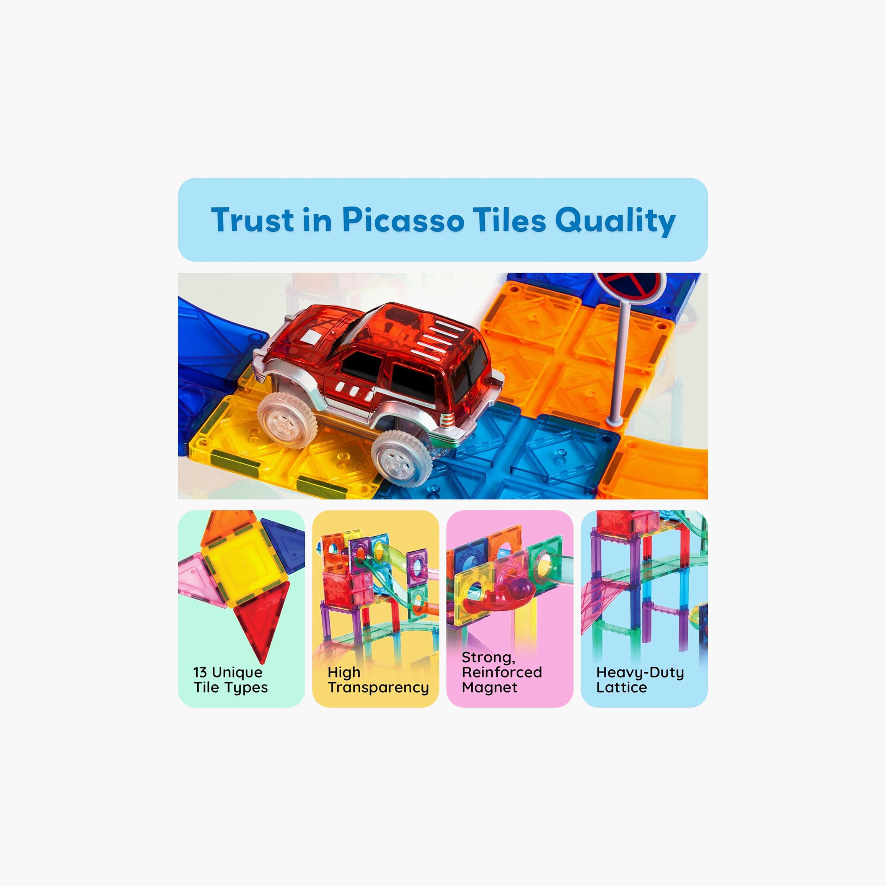 Picasso Tiles Magnetic 108-Piece 3-In-1 Marble Run Race Track Set-toys-buildingblocks-magnetictoys-image-6