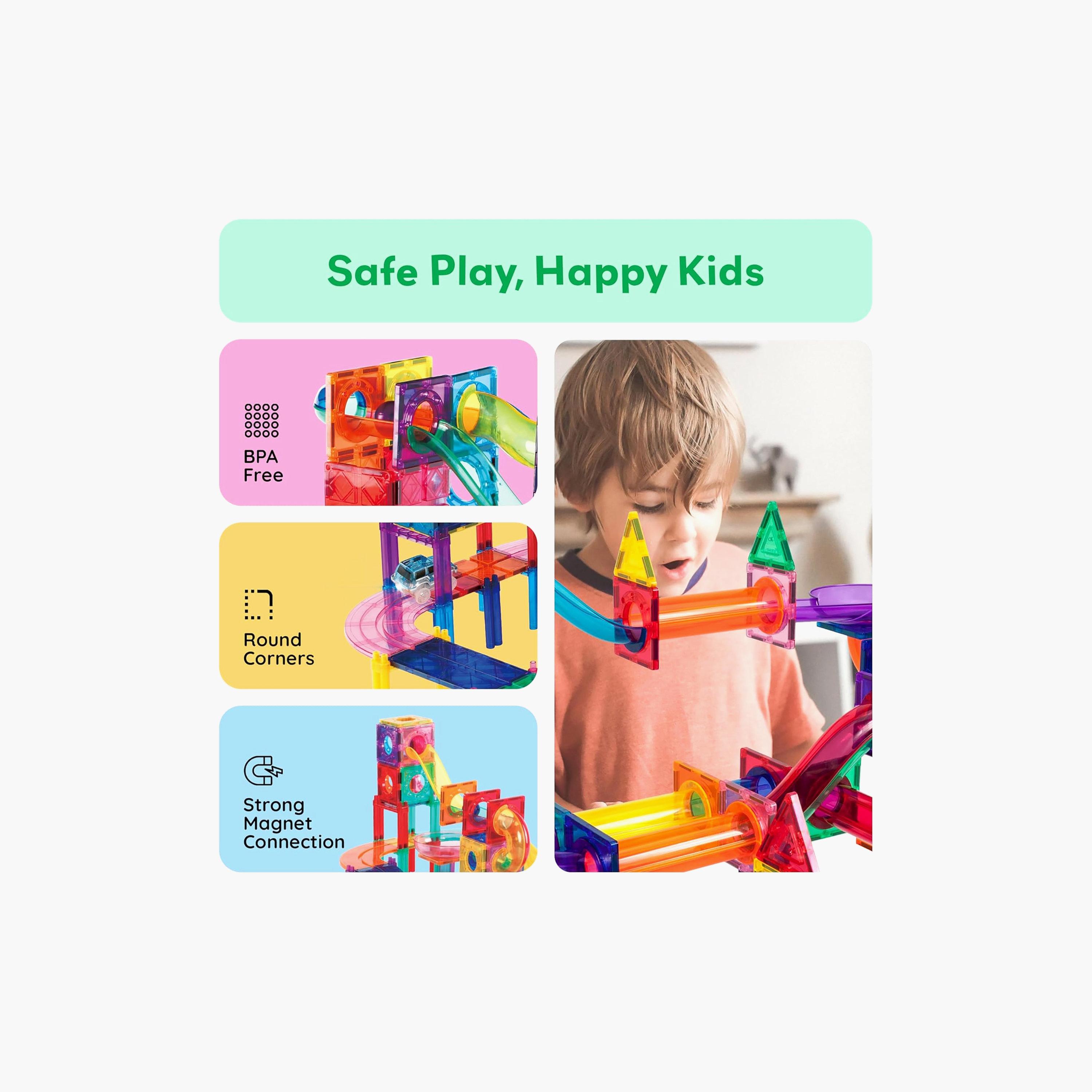 Picasso Tiles Magnetic 108-Piece 3-In-1 Marble Run Race Track Set-toys-buildingblocks-magnetictoys-image-7