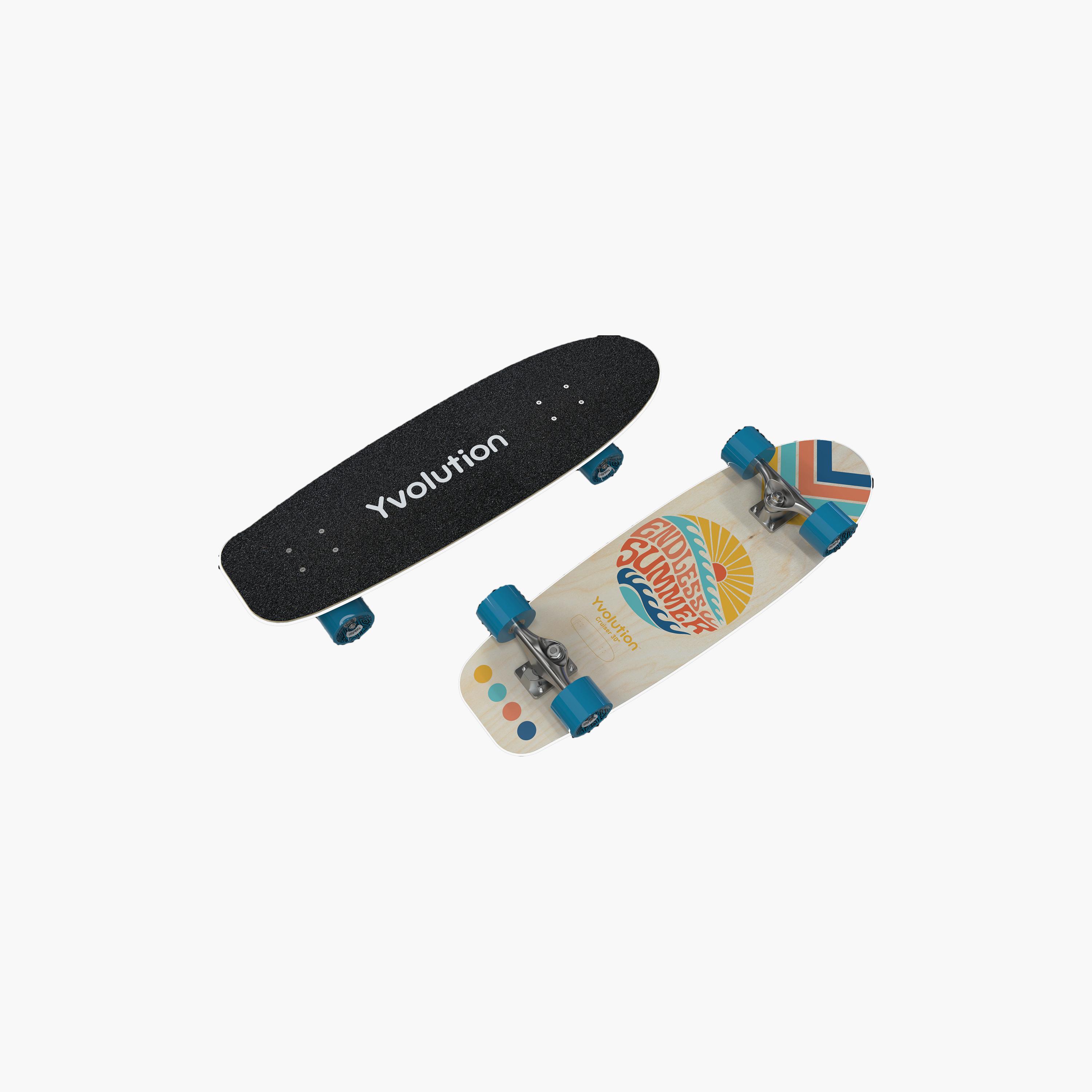 Yvolution Endless Summer Skateboard with LED Lights - White-toys-outdoor-sports-image-1