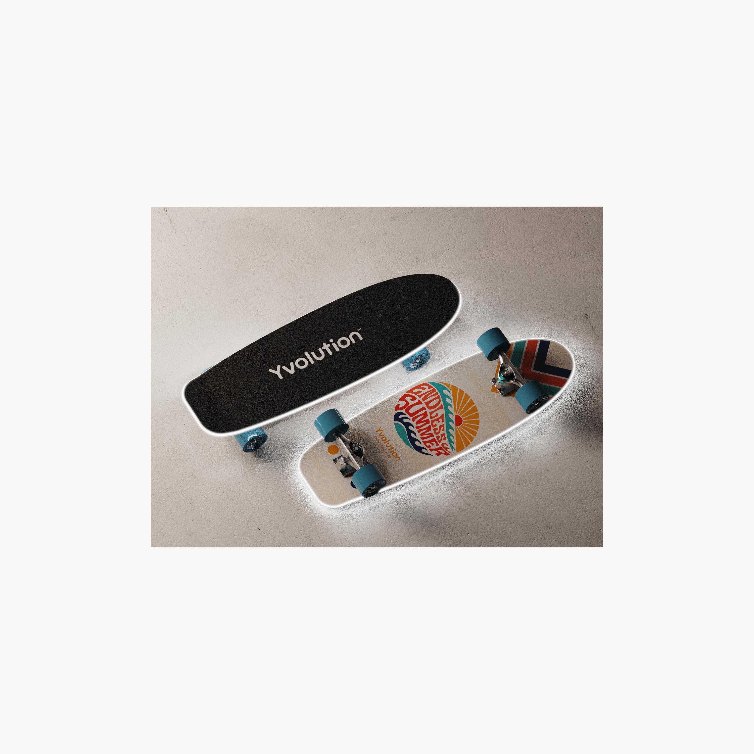 Yvolution Endless Summer Skateboard with LED Lights - White-toys-outdoor-sports-image-2