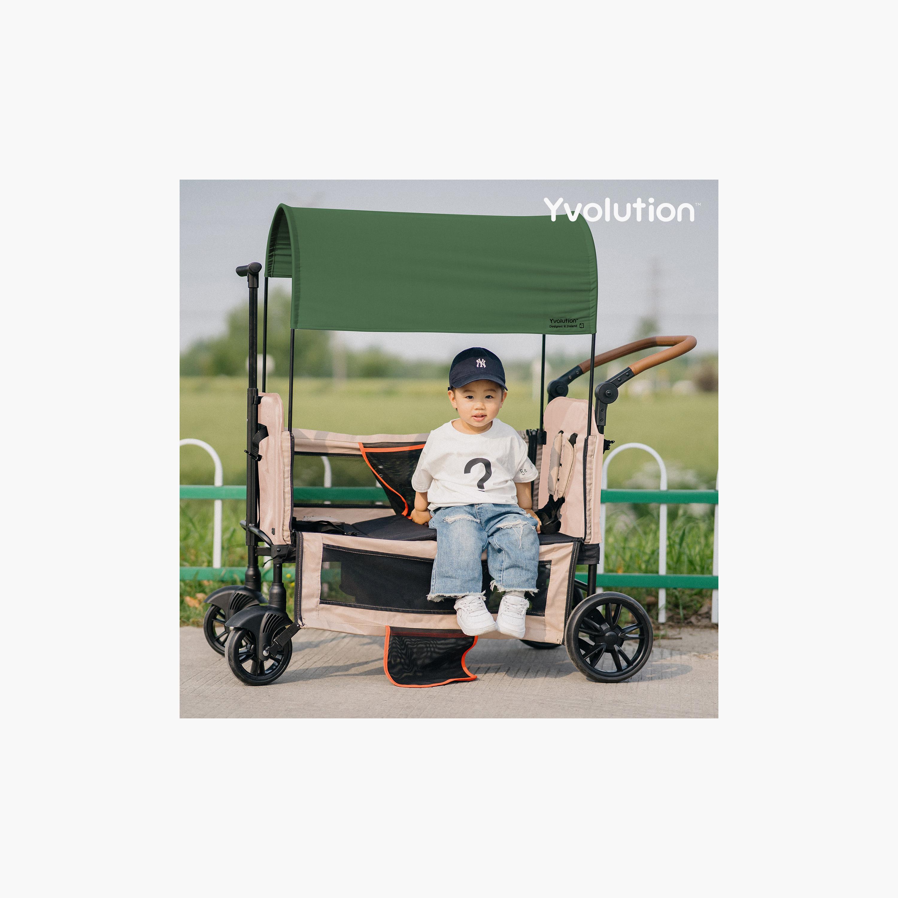 Yvolution Foldable Stroller Wagon with Safety Harness-baby-gear-strollersandprams-strollers-image-3