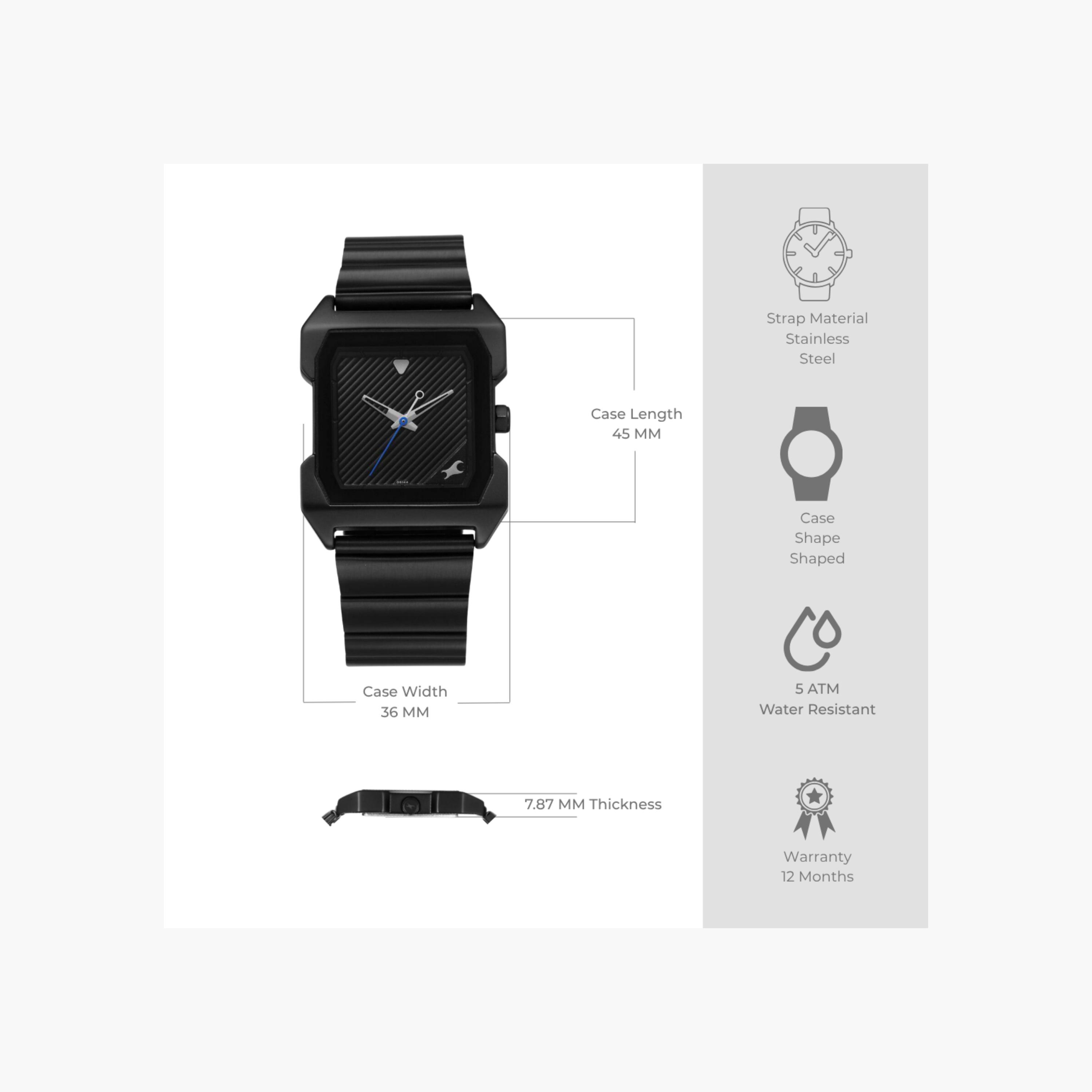 Fastrack Textured Dial Square Analogue Watch-men-watchesandjewellery-watches-image-3