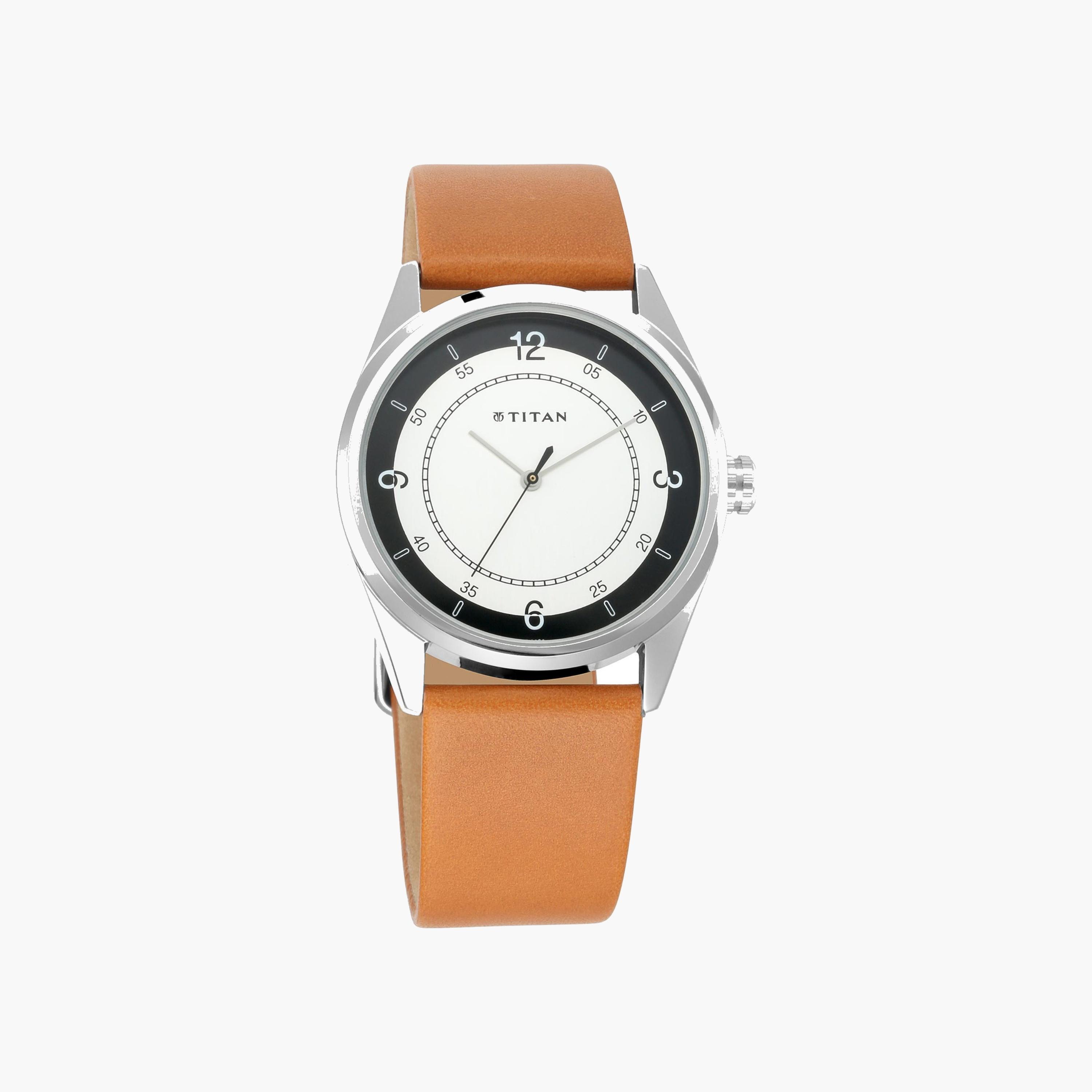 Titan Classic Analogue Watch, Tan Leather Strap-men-watchesandjewellery-watches-image-1