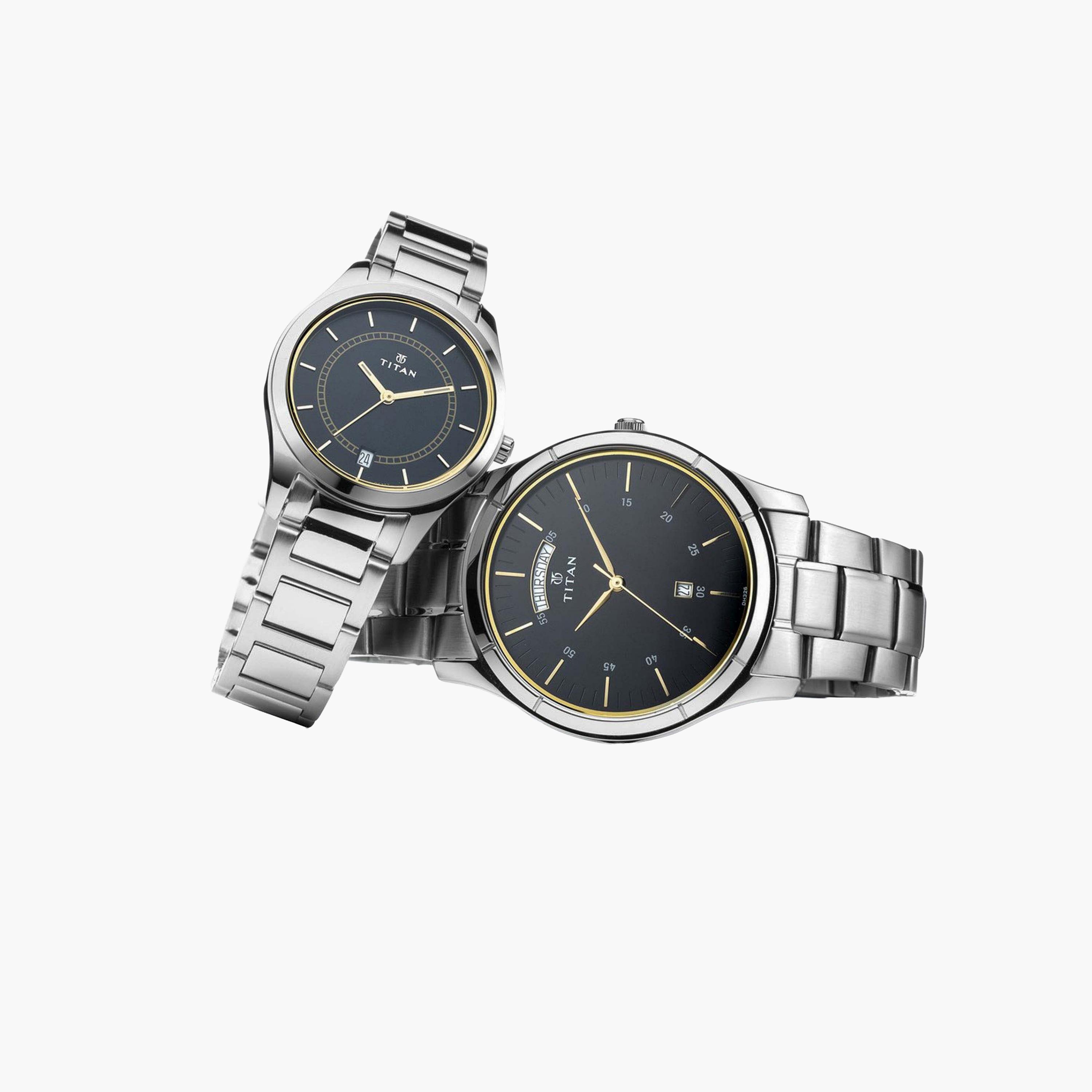 Titan Round Brass Couple Watch Set-men-watchesandjewellery-watches-image-3