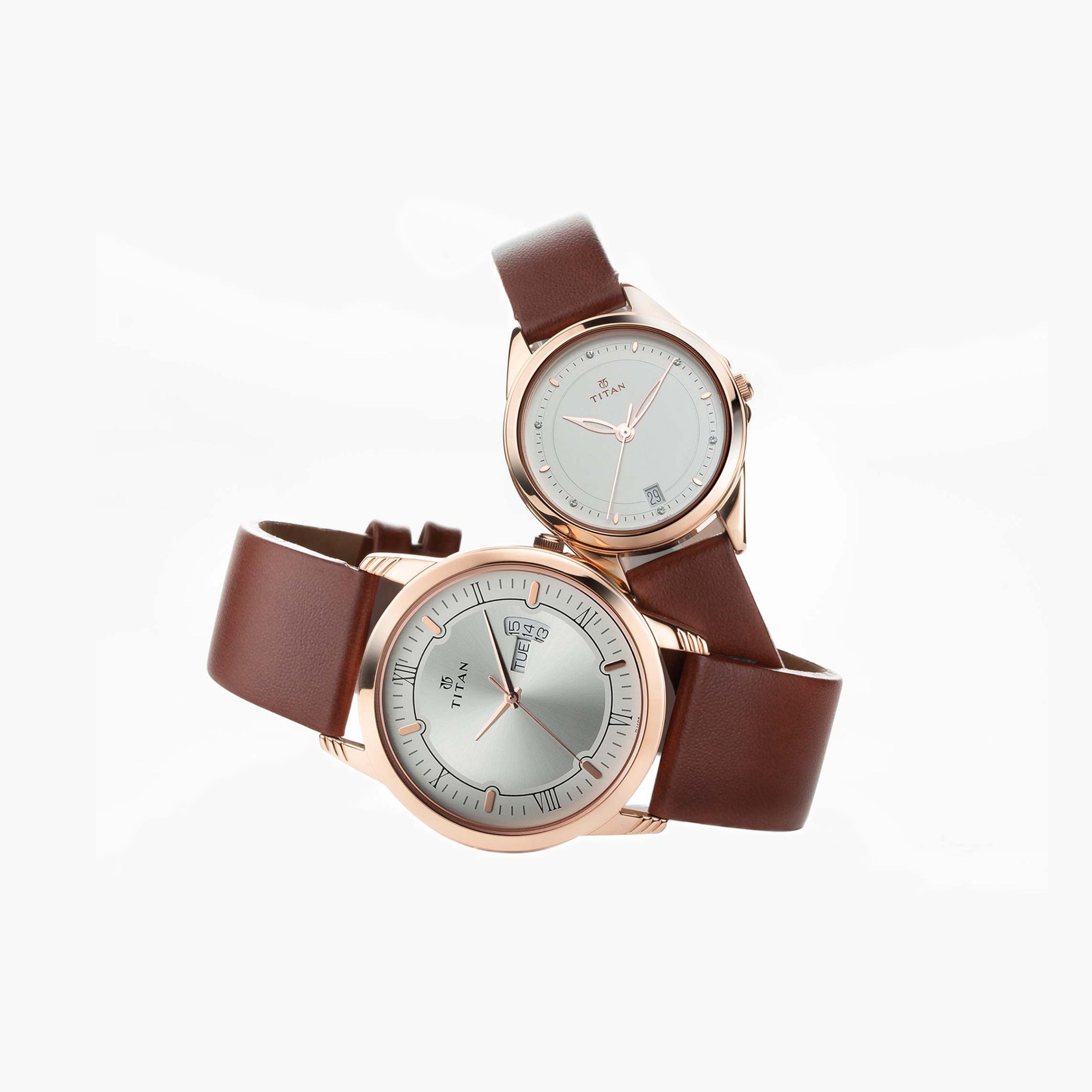 Titan Couple Watches with Leather Strap-men-watchesandjewellery-watches-image-1