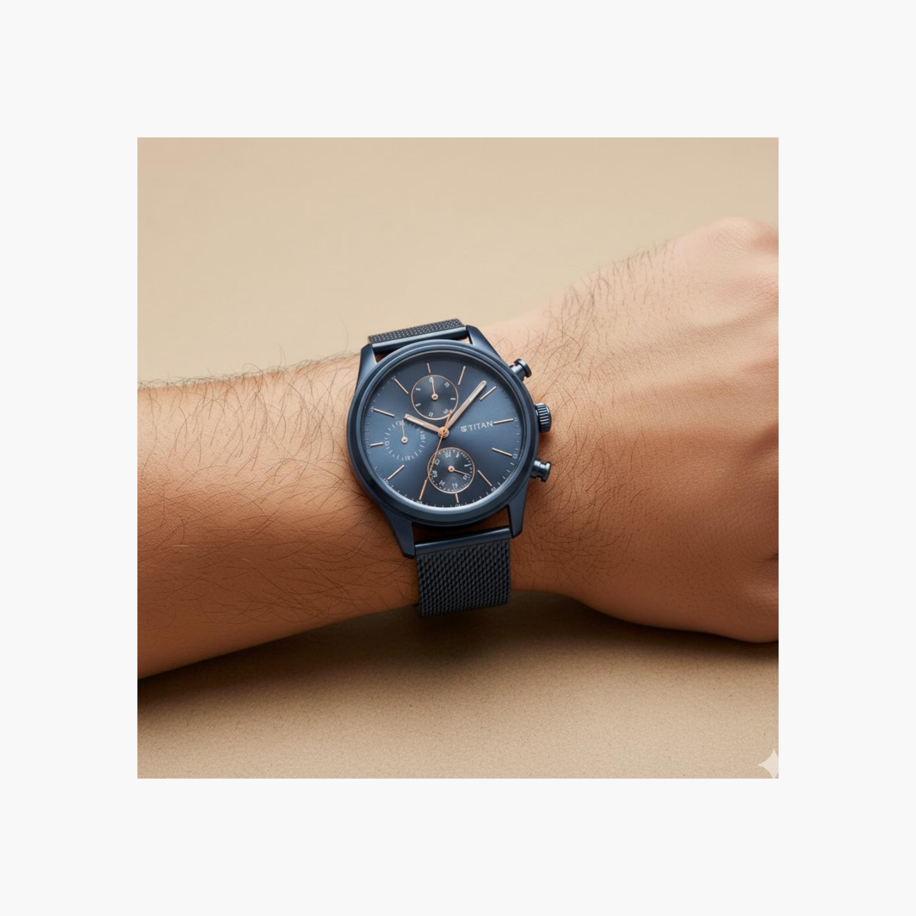Titan Men's Chronograph Mesh Watch-men-watchesandjewellery-watches-image-2