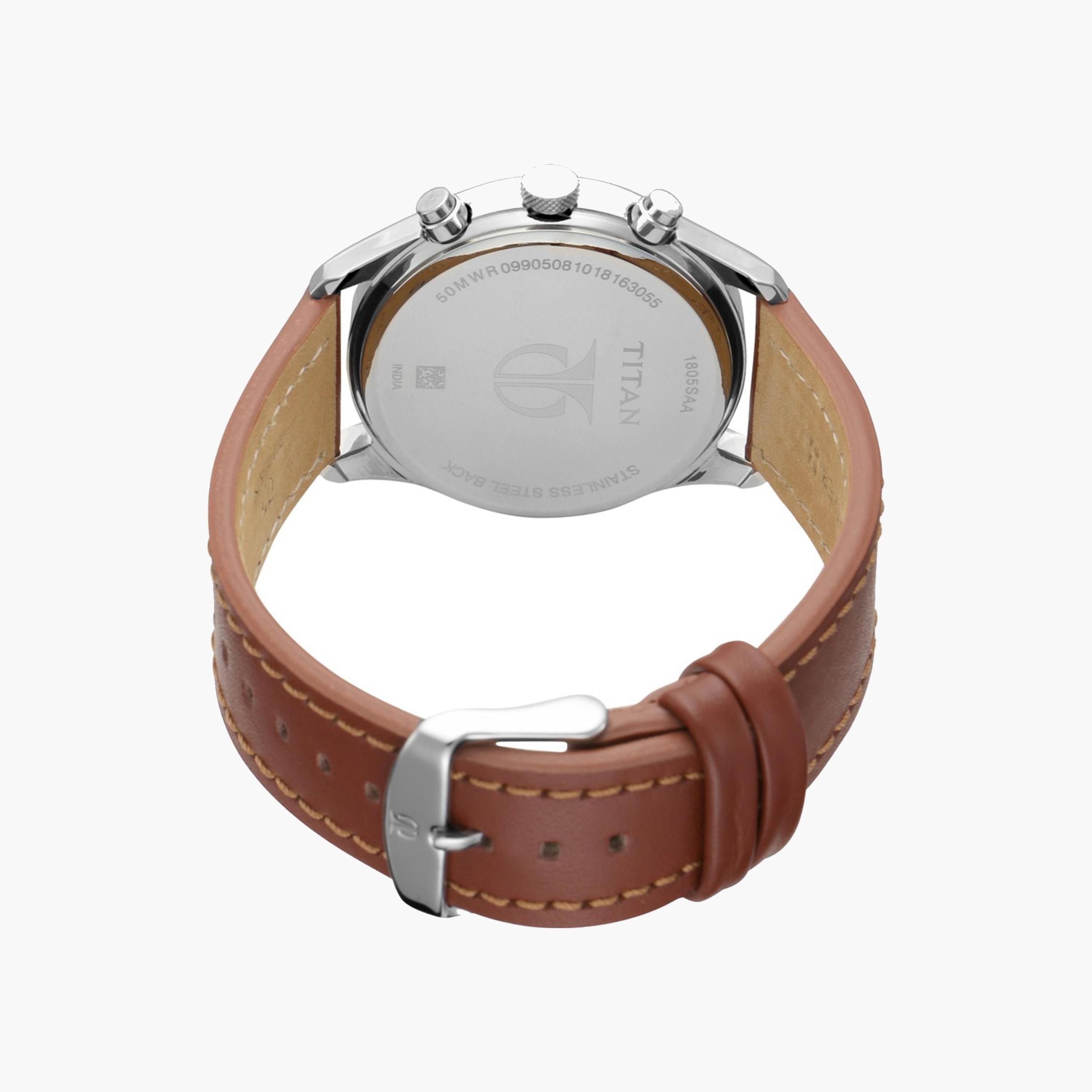 Titan Multifunction Quartz Silver Dial Leather Watch-men-watchesandjewellery-watches-image-4
