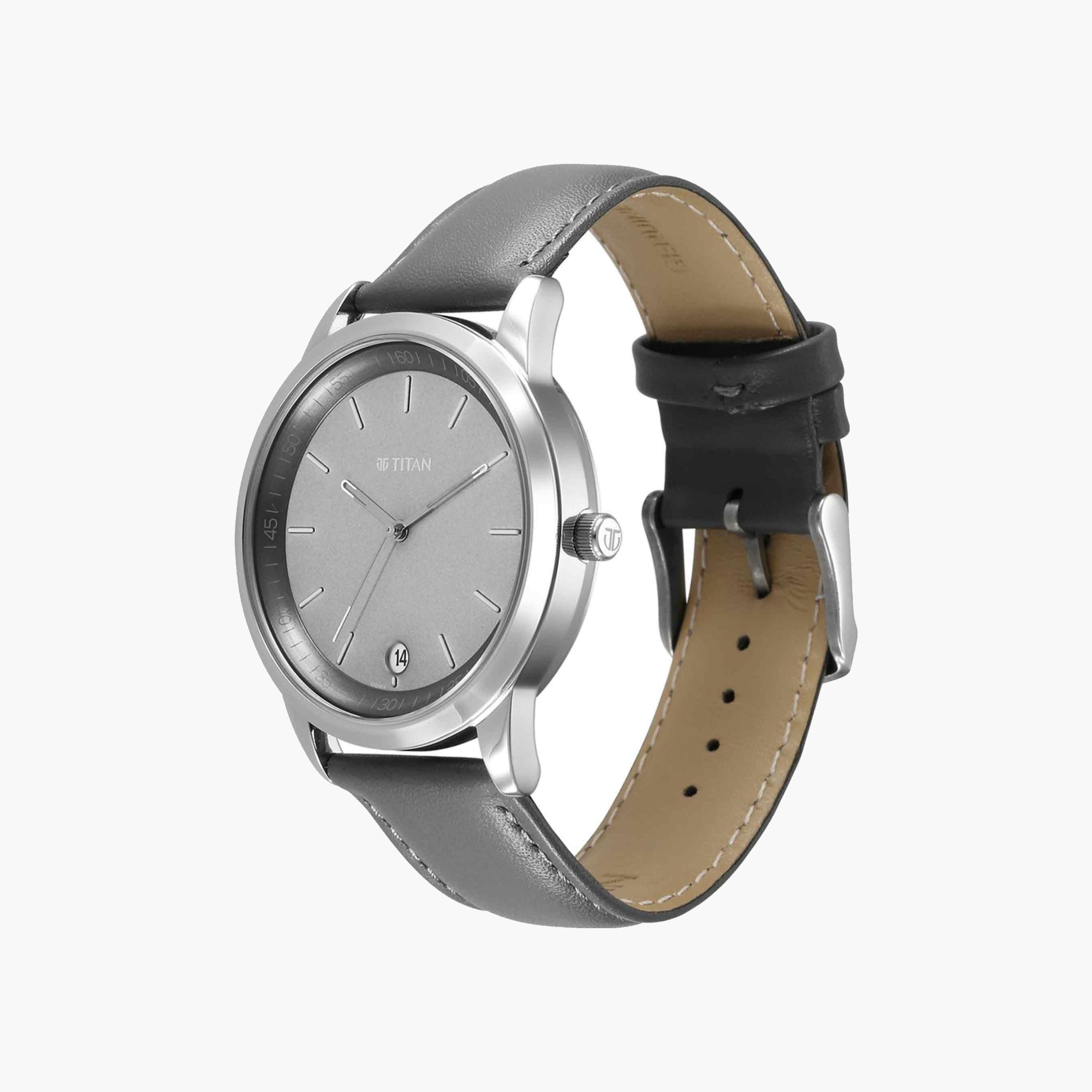 Titan Analog Quartz Watch Grey Leather Strap-men-watchesandjewellery-watches-image-3