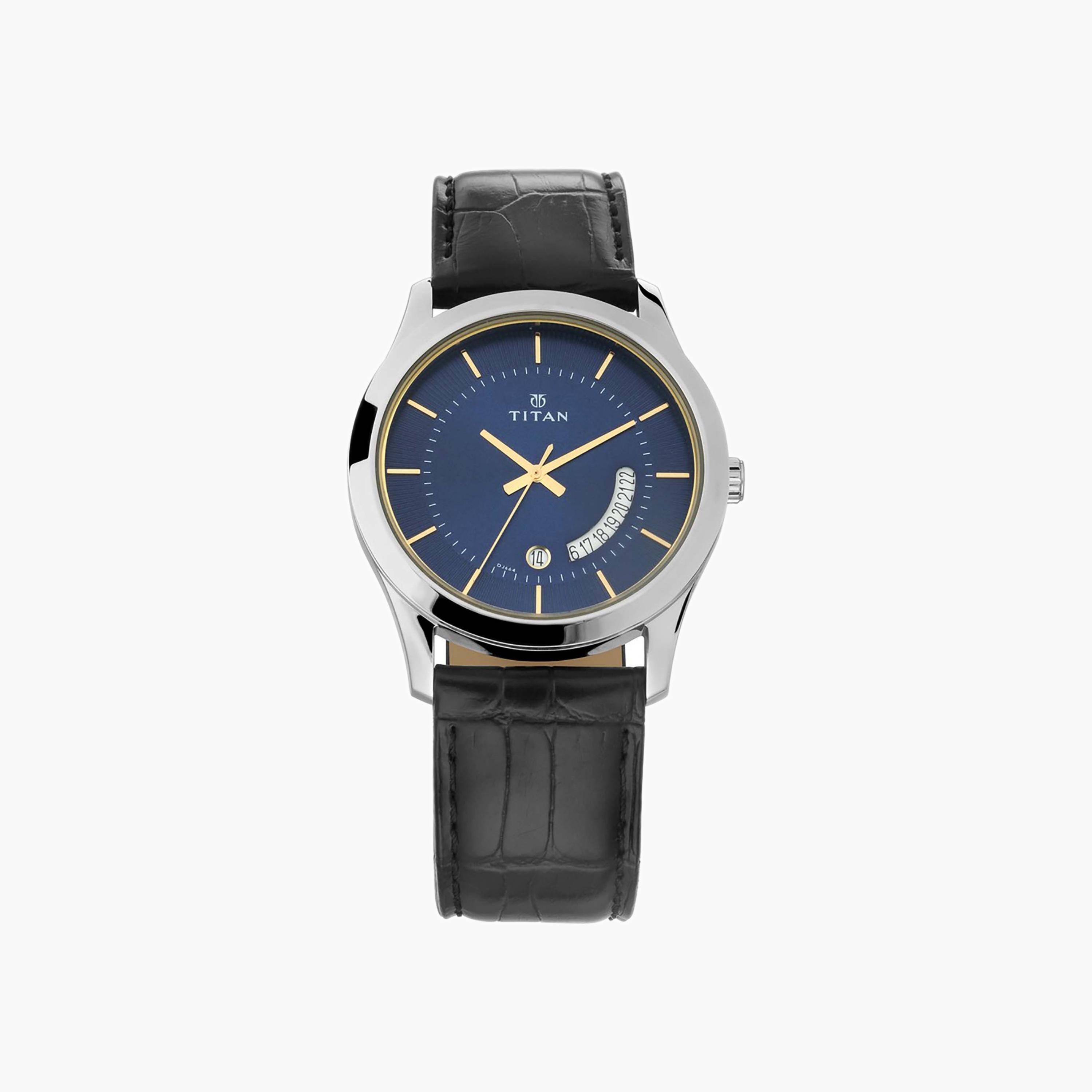 ساعة تيتان بعقارب وسوار جلدي للرجال-men-watchesandjewellery-watches-image-1