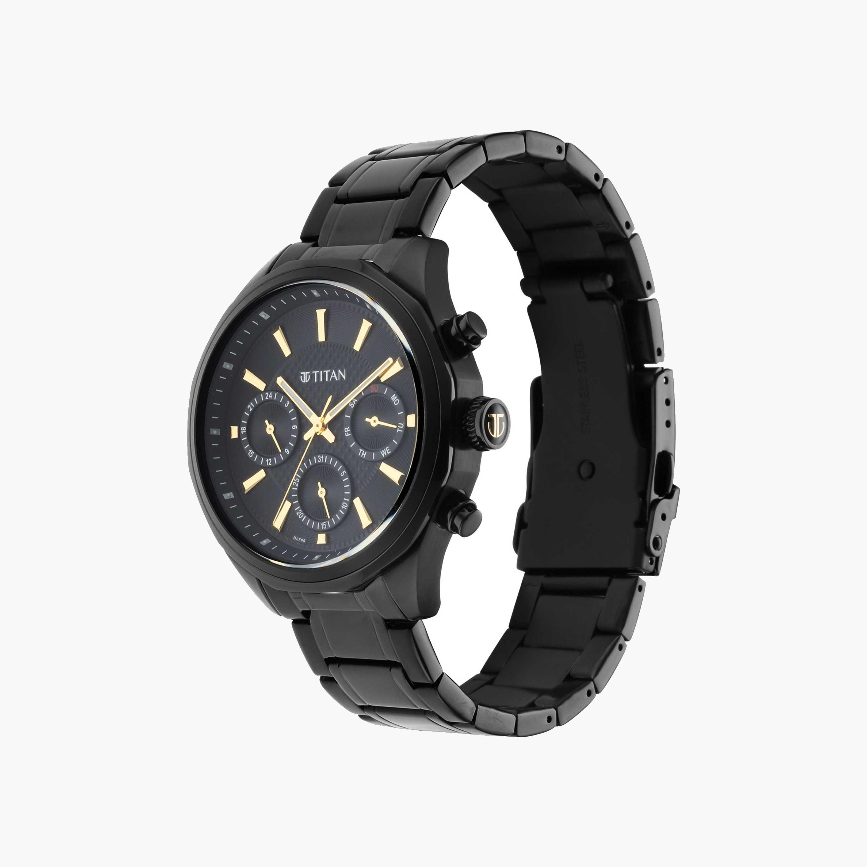 Titan Chronograph Black Dial Stainless Steel Watch-men-watchesandjewellery-watches-image-3