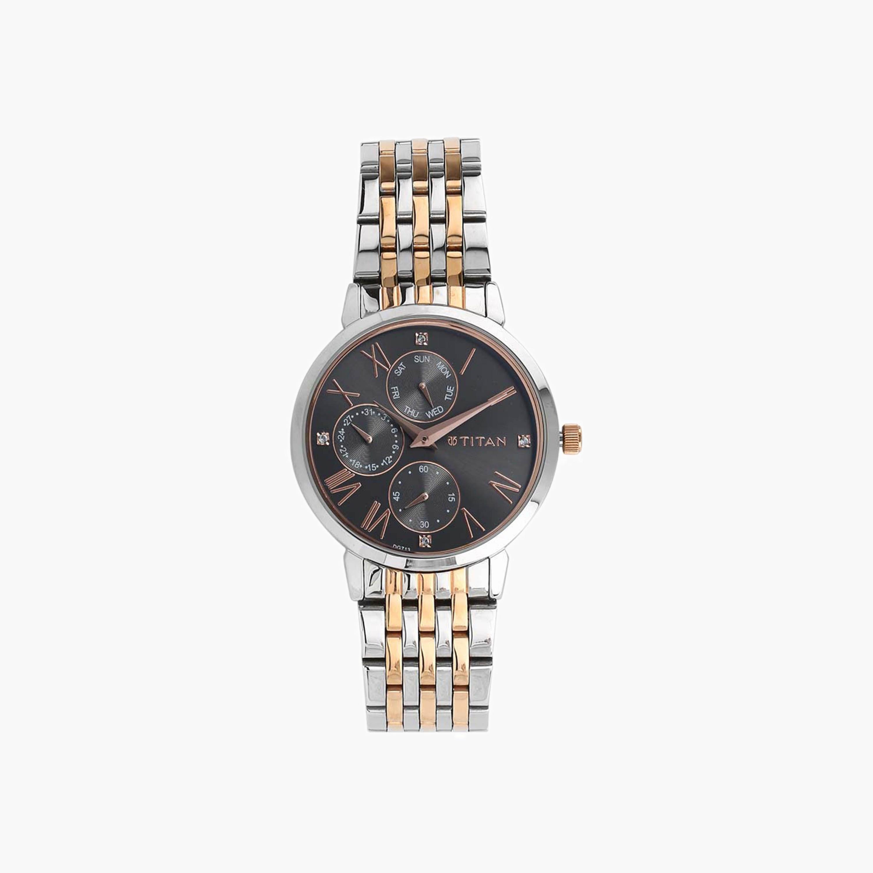 Titan Multifunction Two-Tone Metal Watch-women-watchesandjewellery-watches-image-1