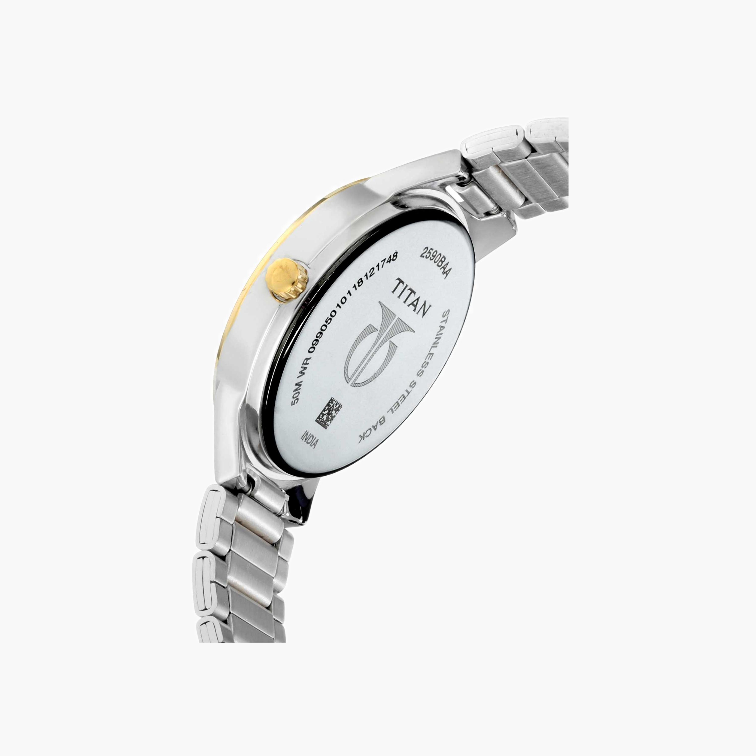 ساعة تيتان نسائية بلونين مع مؤشر أطوار القمر-women-watchesandjewellery-watches-image-2