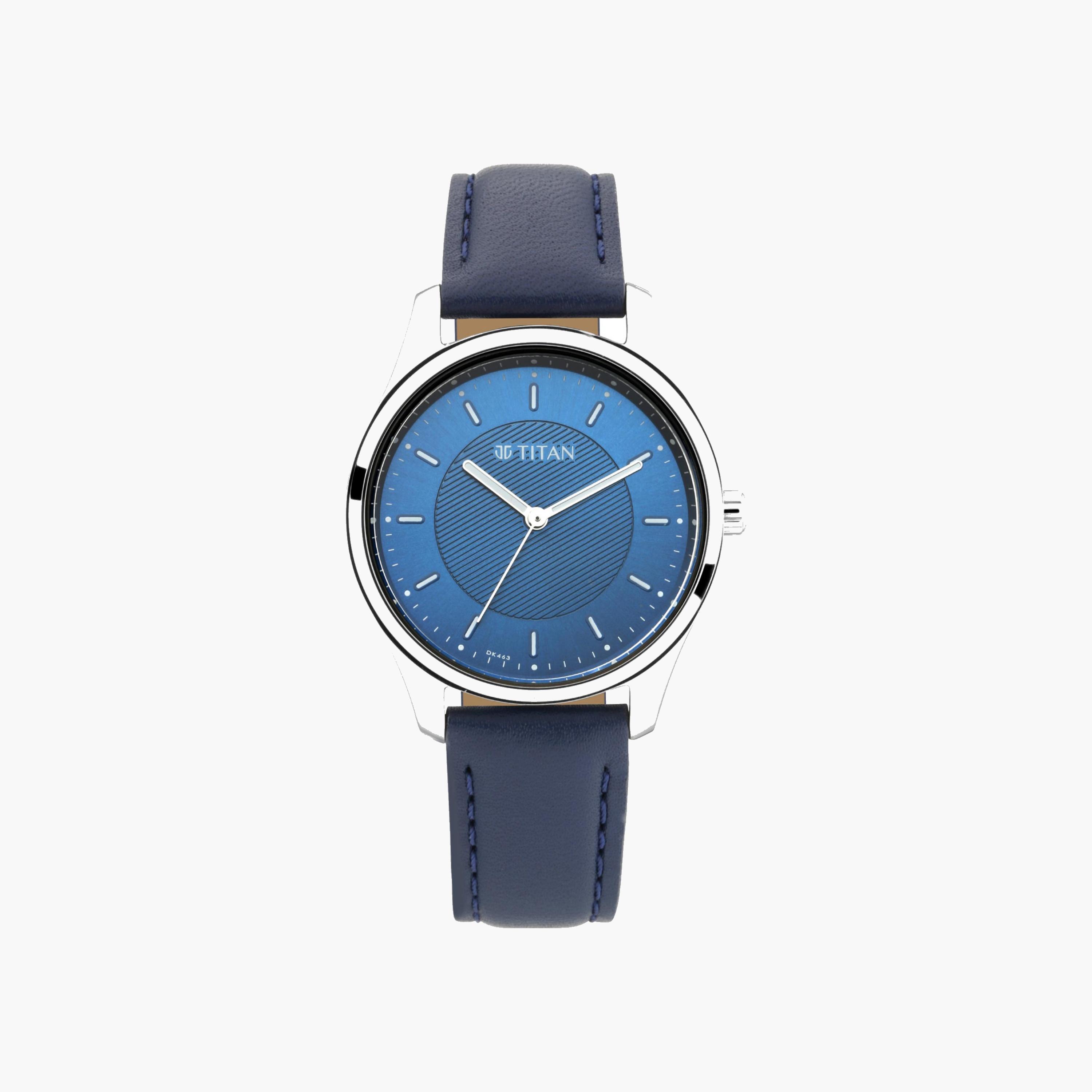 Titan Classic Watch, Blue Dial, Leather Strap-men-watchesandjewellery-watches-image-1