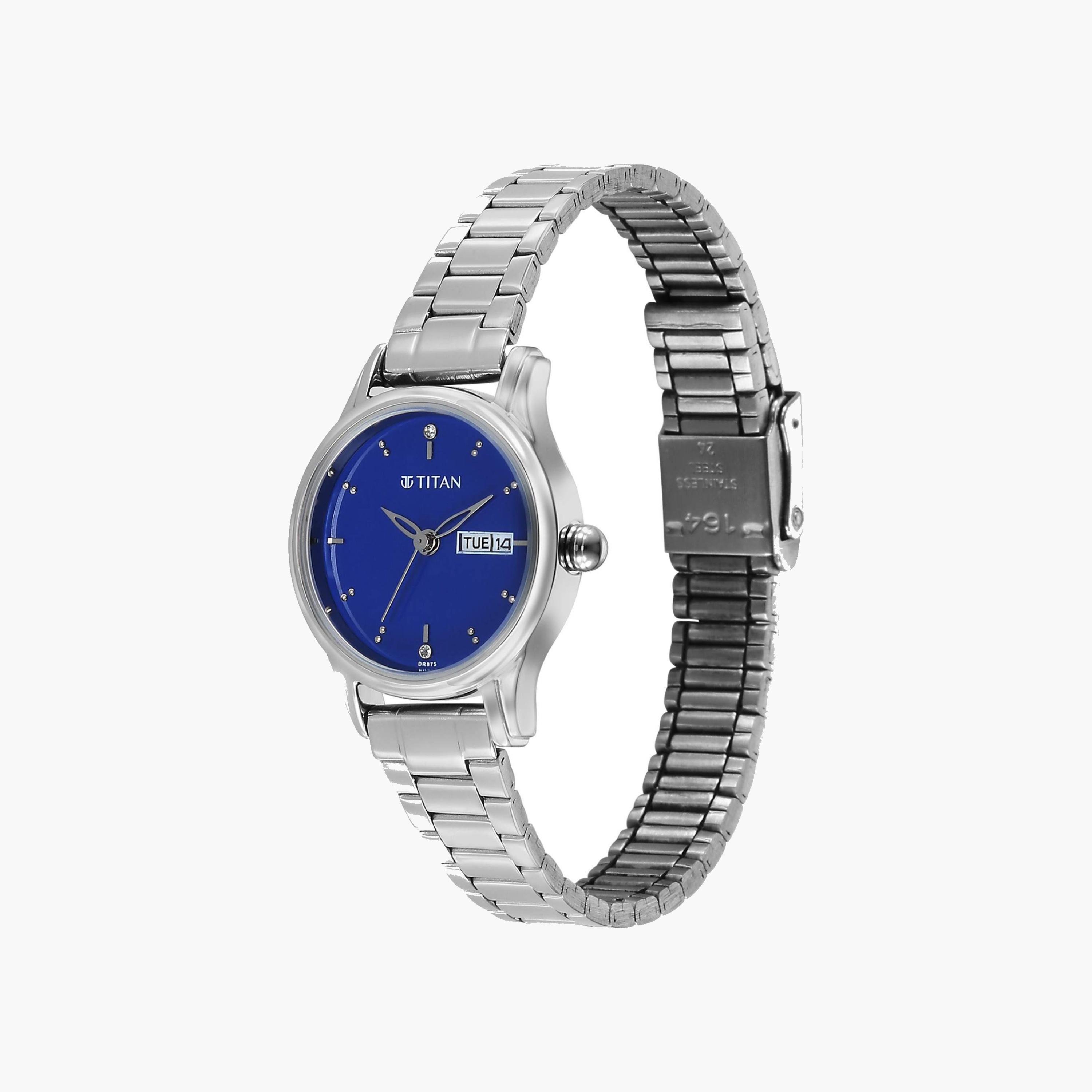 Titan Ladies Blue Dial Stainless Steel Watch-women-watchesandjewellery-watches-image-2