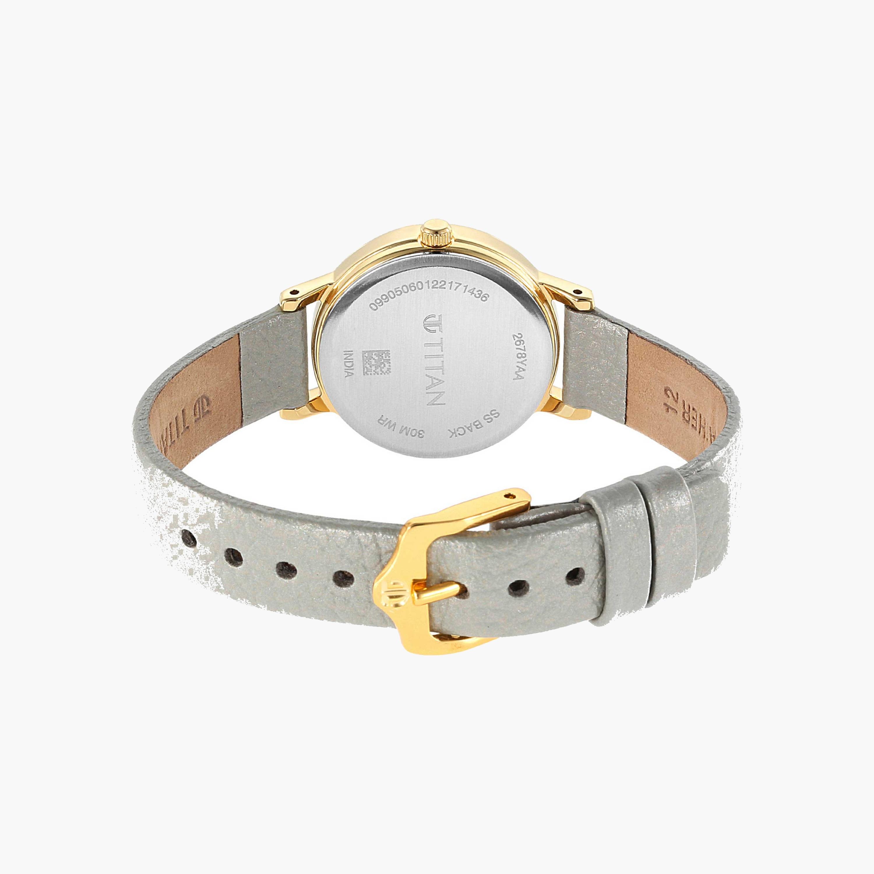 ساعة تيتان بعقارب وسوار جلدي للنساء-women-watchesandjewellery-watches-image-5