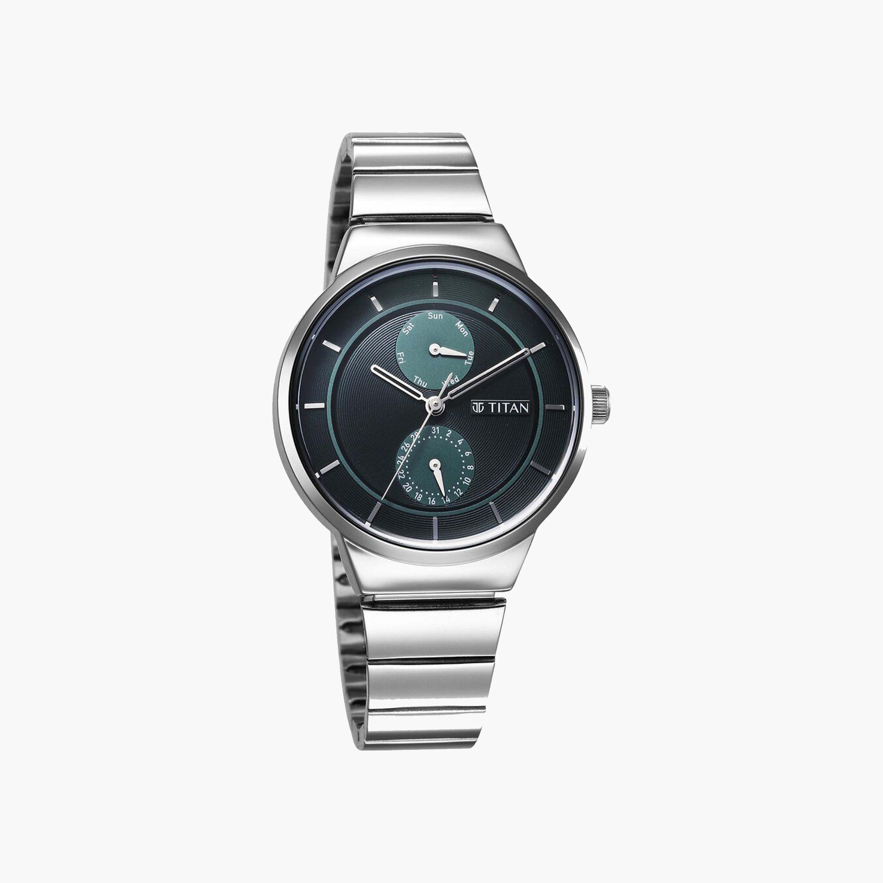 Titan Multifunction Green Dial Stainless Steel Watch-women-watchesandjewellery-watches-image-3