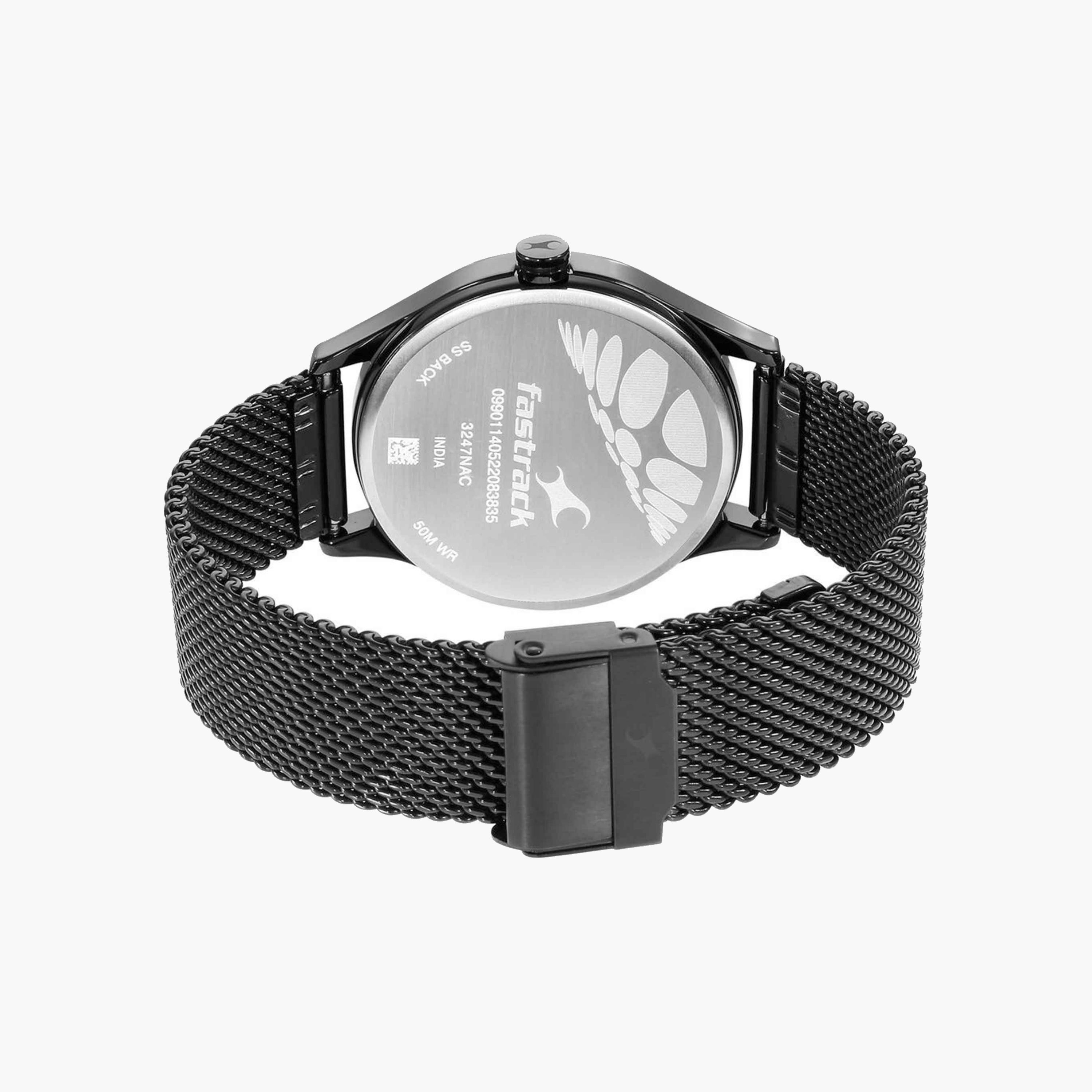 Fastrack Black Dial Mesh Strap Watch-men-watchesandjewellery-watches-image-4