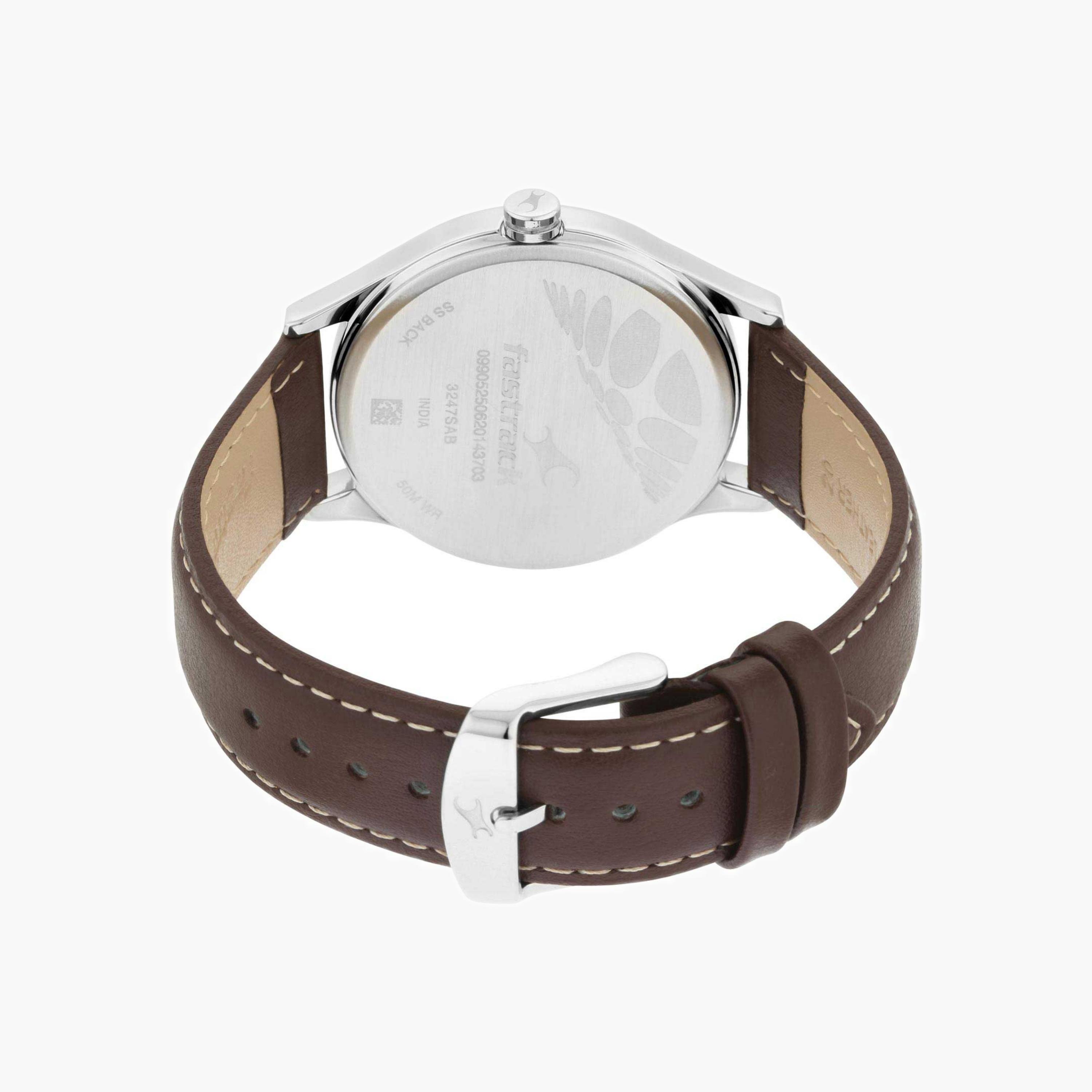 Analogue Leather Strap Watch-men-watchesandjewellery-watches-image-2